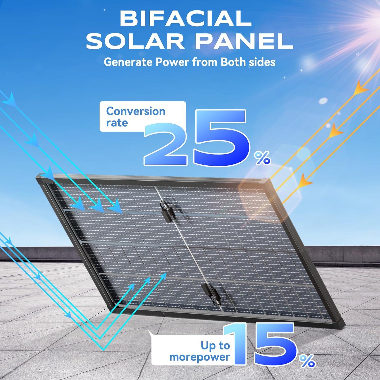 Kit Solar 200W WERCHTAY Bifacial con Controlador 30A