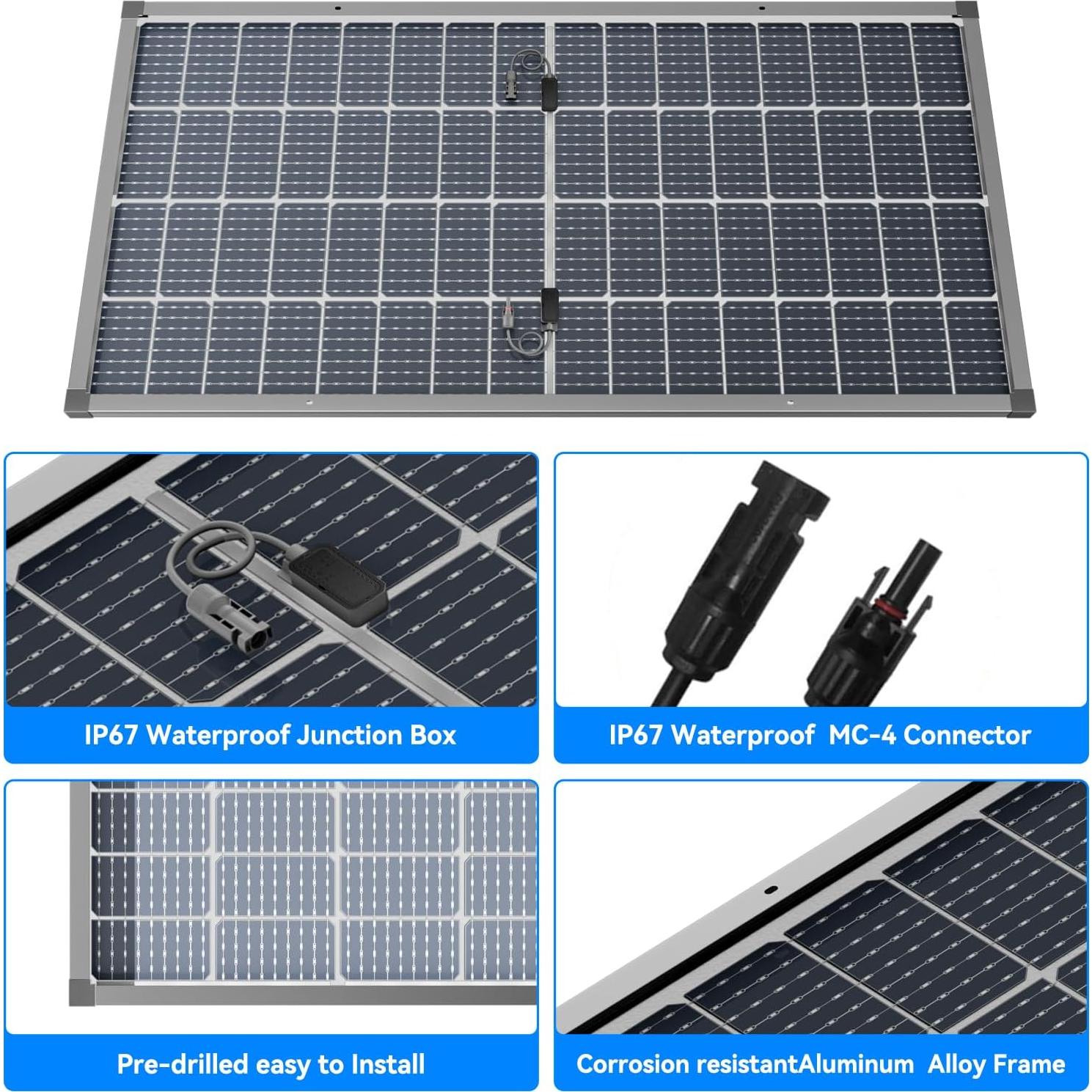 Kit Solar 200W WERCHTAY Bifacial con Controlador 30A