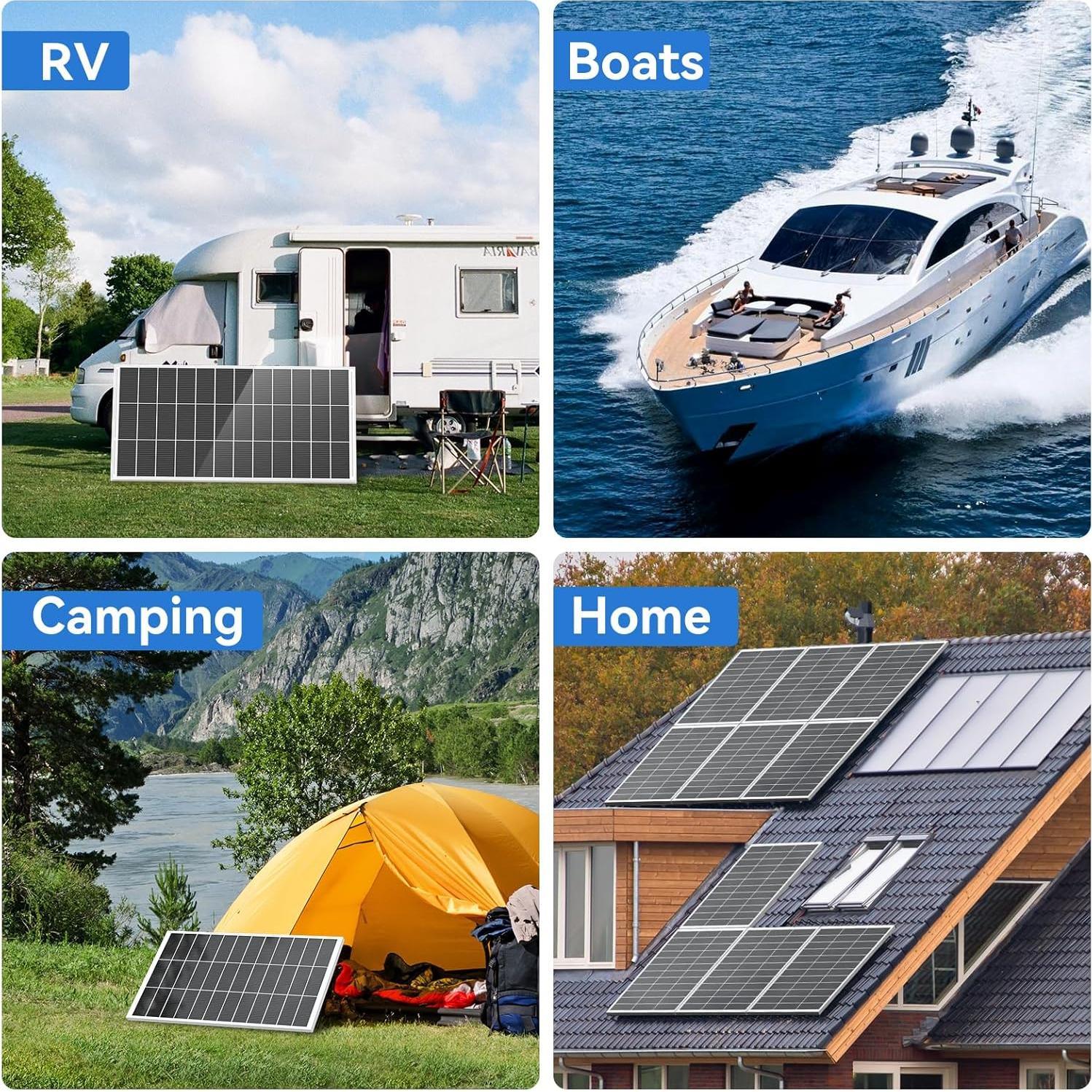 Kit Solar 200W Rvpozwer Monocristalino 25% Eficiencia Completo