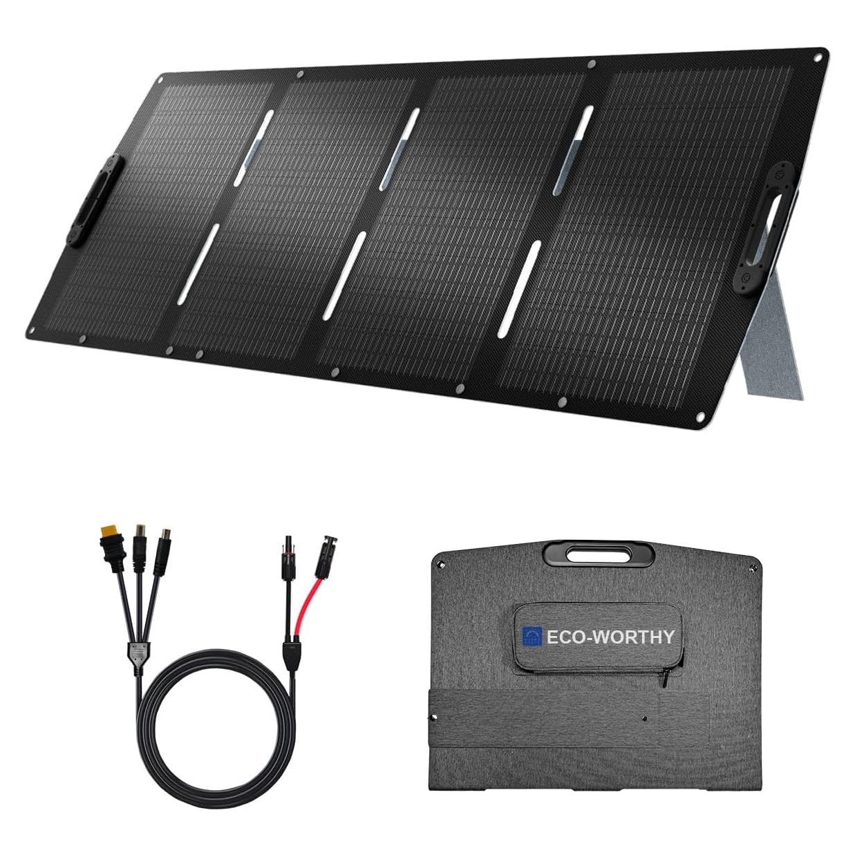 Panel Solar Portátil ECO-WORTHY 200W Plegable 23% Eficiencia