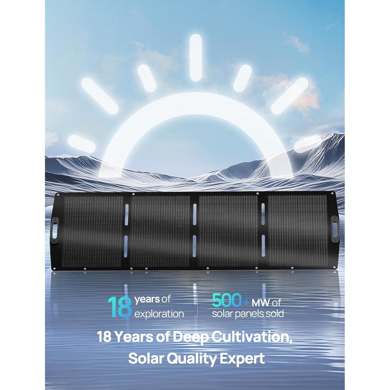 Panel Solar Portátil ECO-WORTHY 200W Plegable 23% Eficiencia