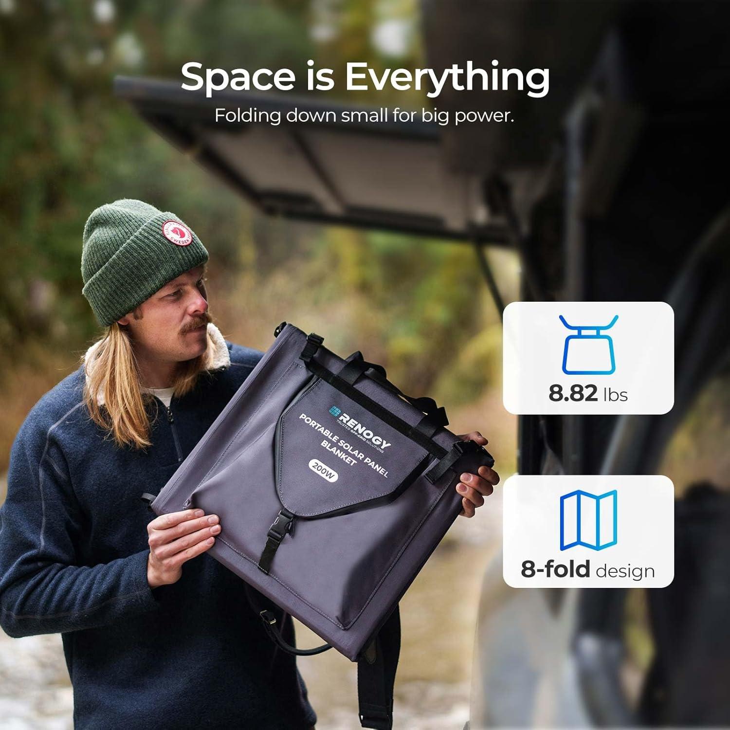 Manta Solar Renogy 200W Plegable Alta Eficiencia USB-C