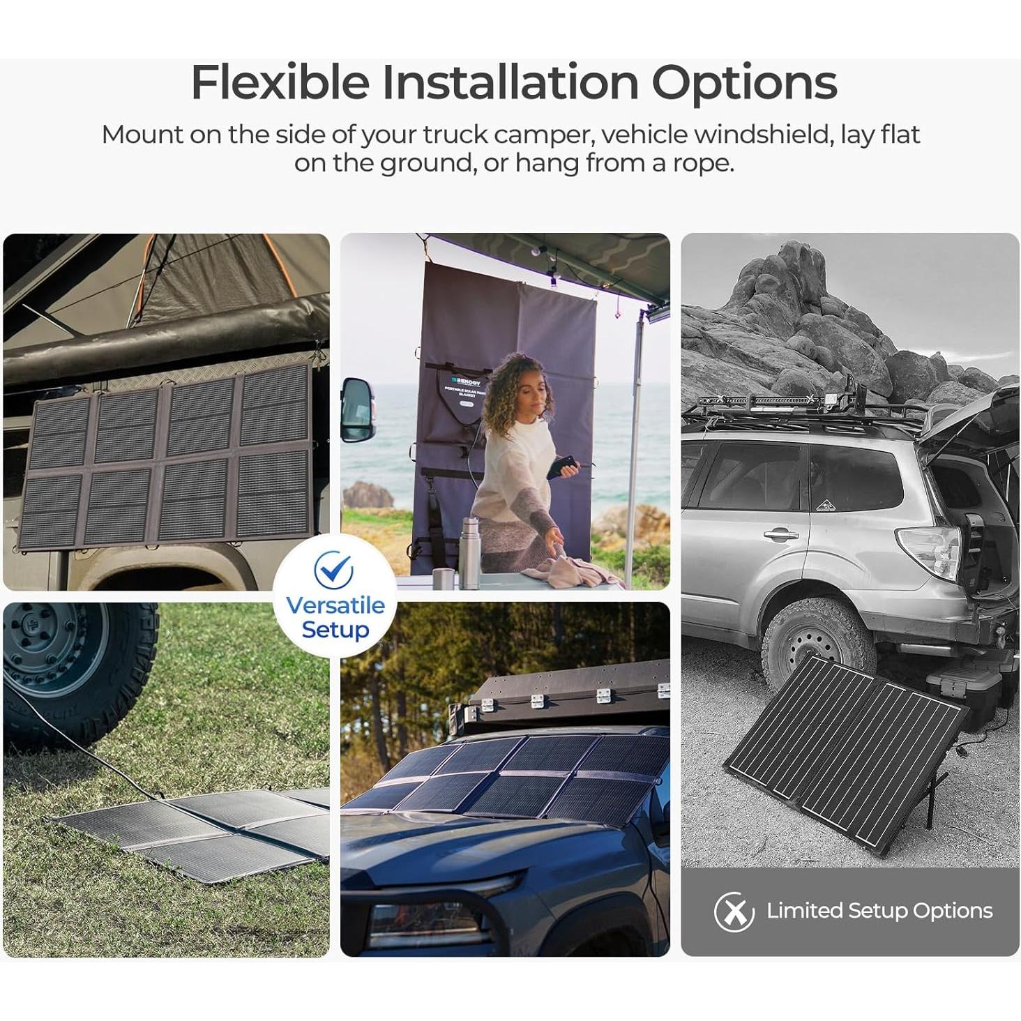 Manta Solar Renogy 200W Plegable Alta Eficiencia USB-C