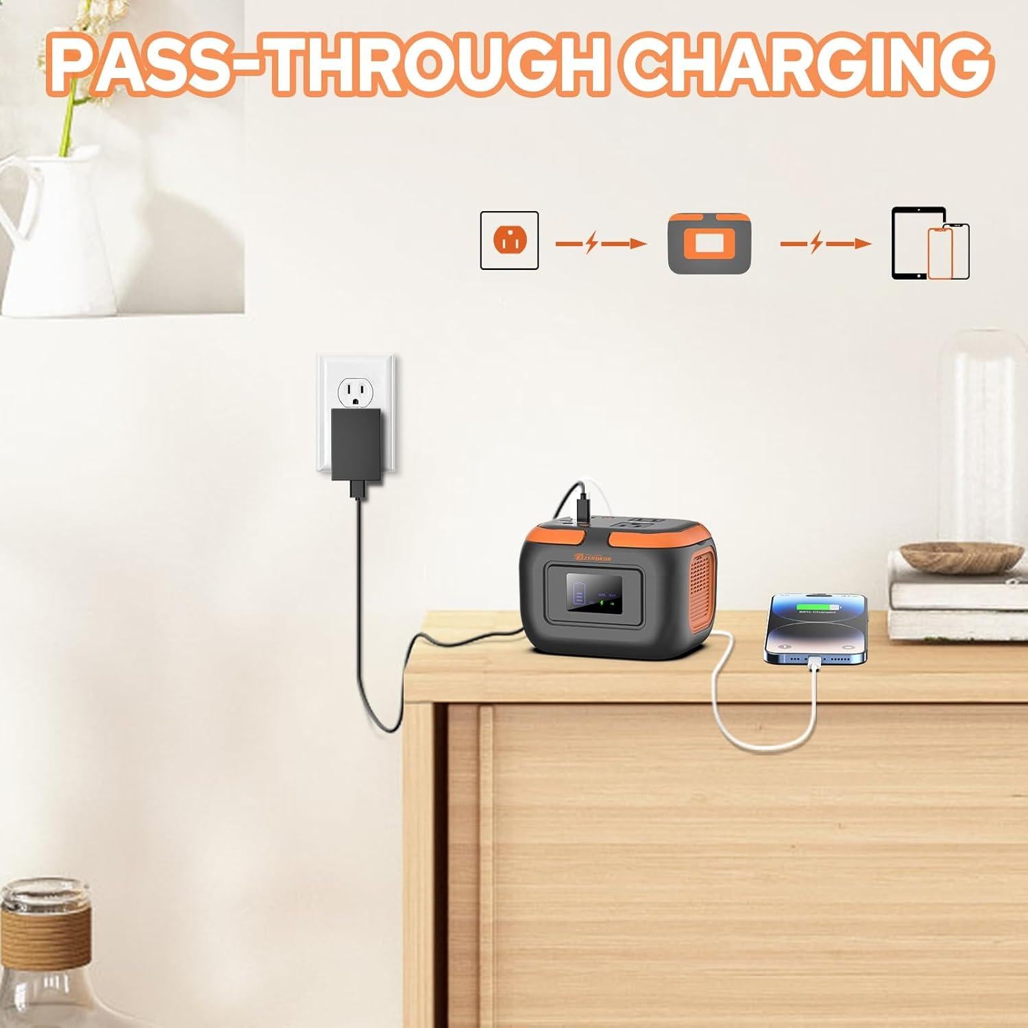 Estación de Energía Solar Portátil ZeroKor 120W con Panel 30W