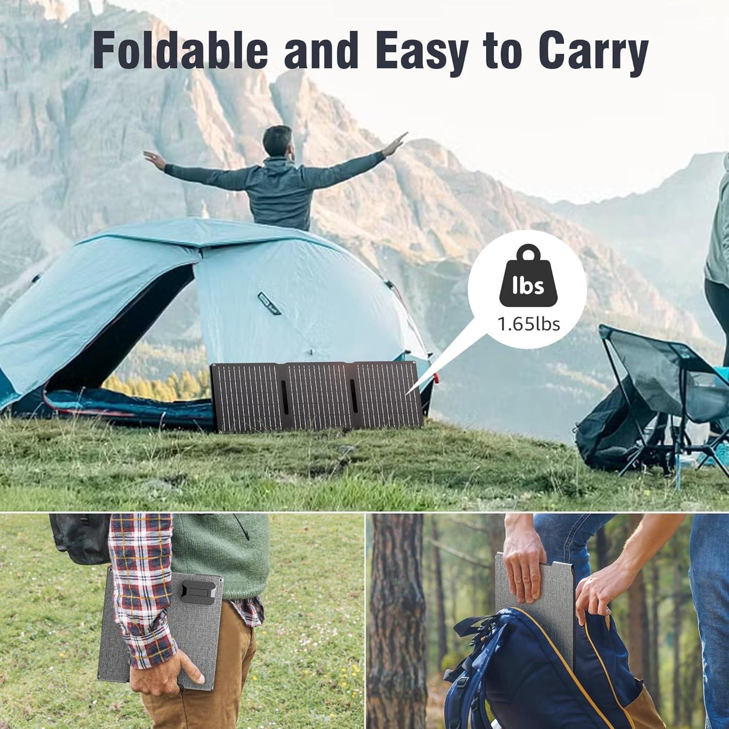 Estación de Energía Solar Portátil ZeroKor 120W con Panel 30W