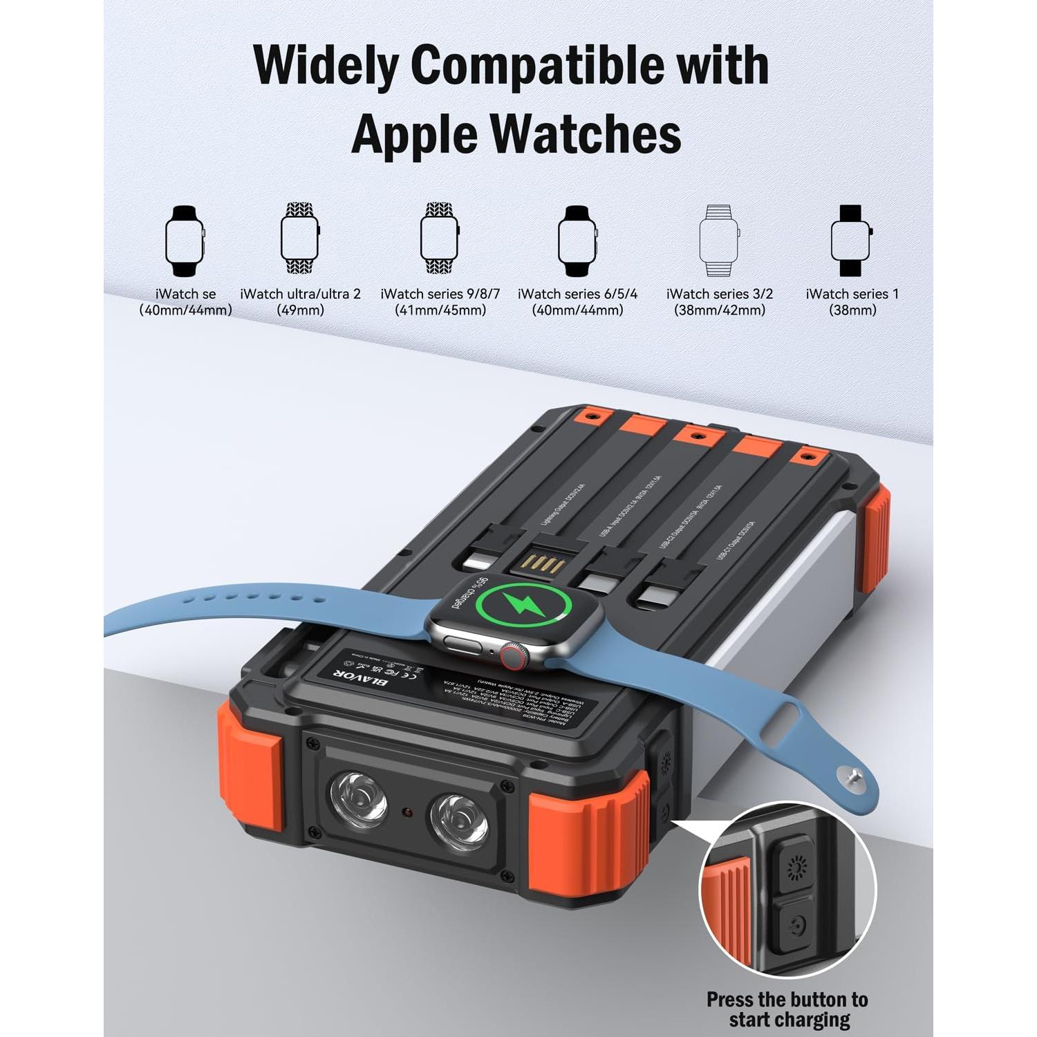 Banco de Energía Solar BLAVOR 20000mAh Carga Rápida 20W