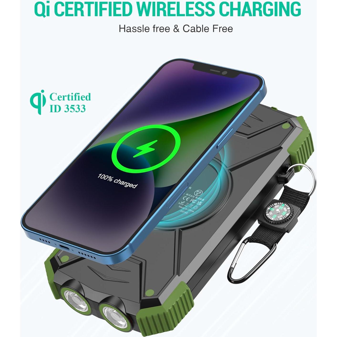 Cargador Solar Power Bank 10,000mAh BLAVOR Carga Rápida 20W