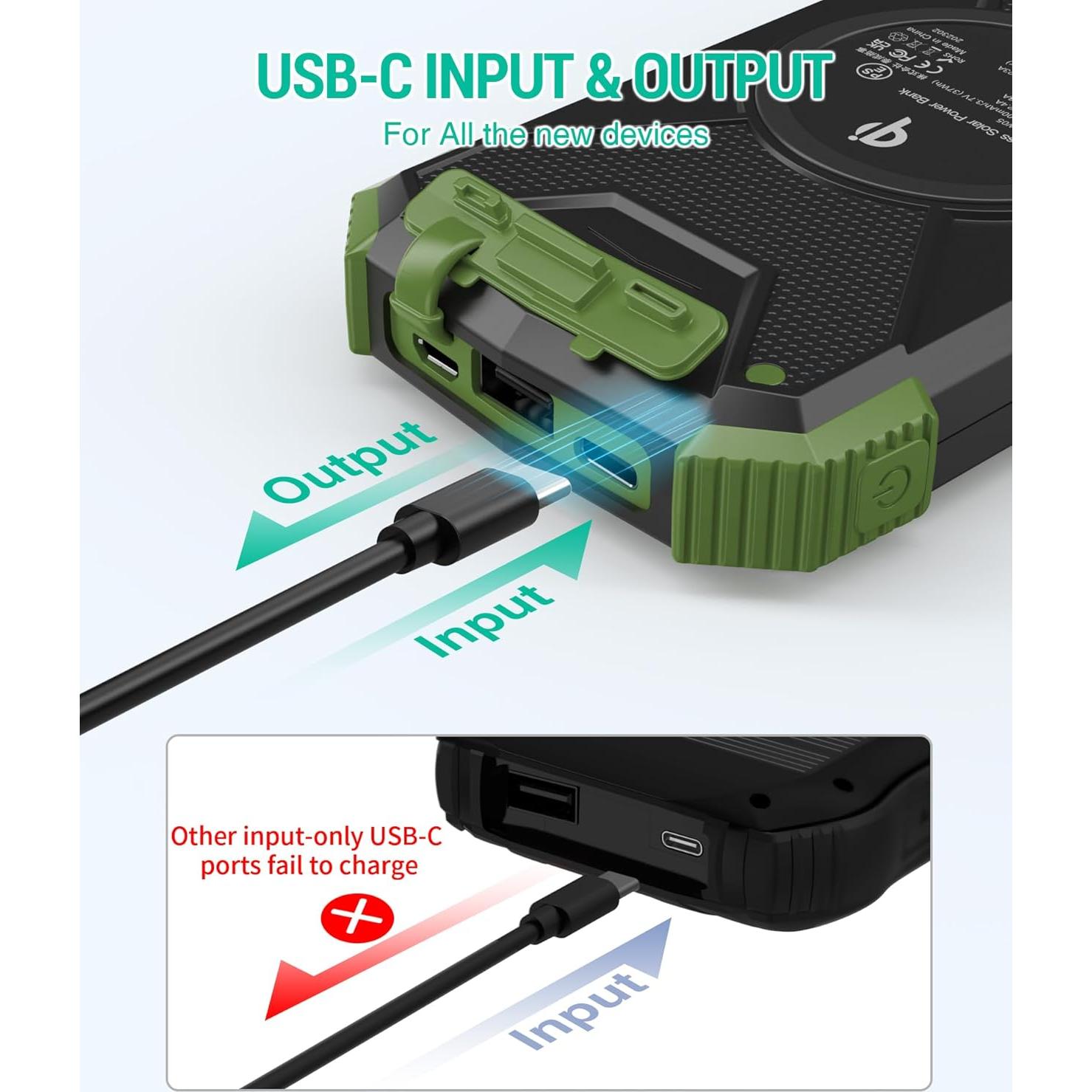 Cargador Solar Power Bank 10,000mAh BLAVOR Carga Rápida 20W