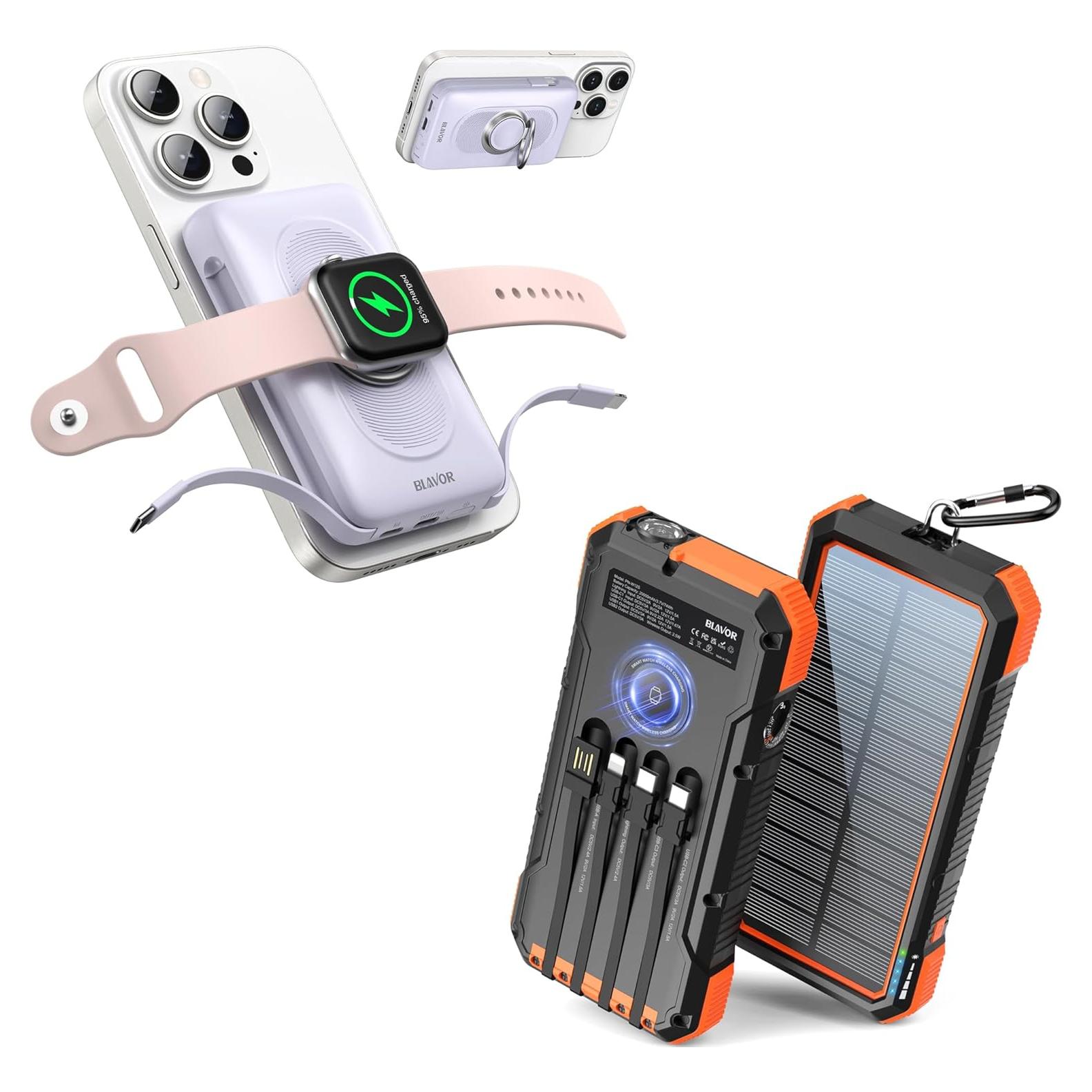 Banco de Energía Solar 20000mAh BLAVOR Cargador Portátil USB-C