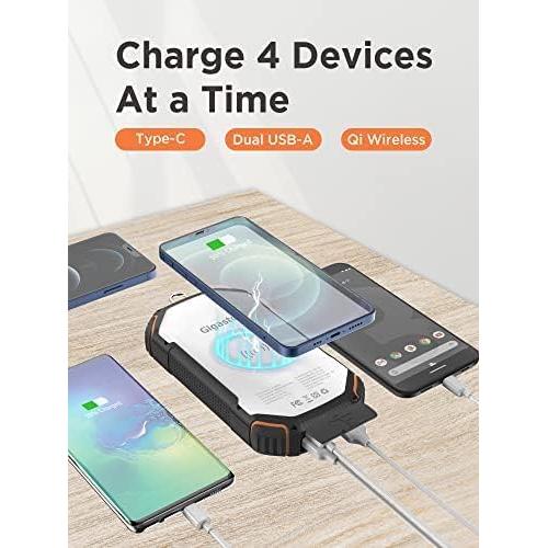 Banco de Energía Solar Gigastone 20000mAh Cargador Portátil