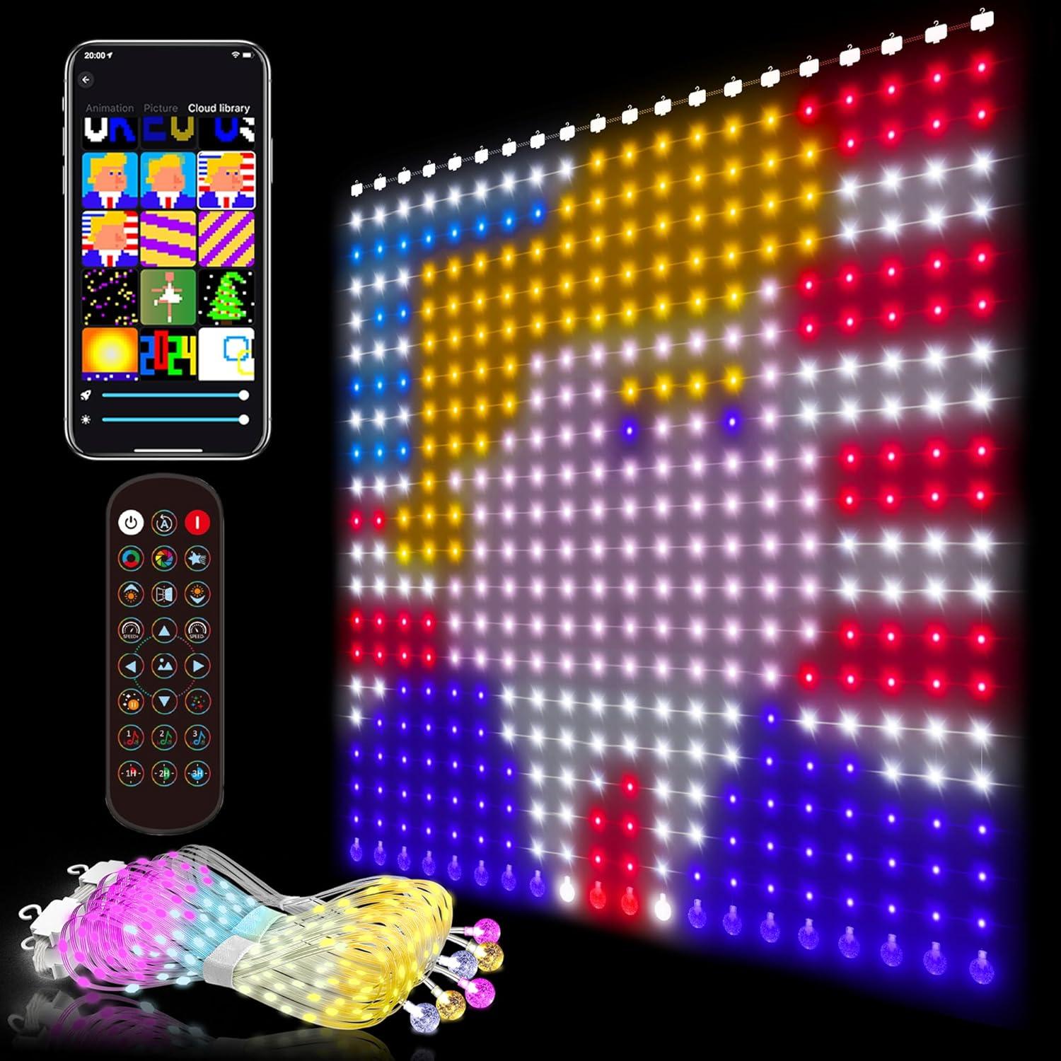 Luces de Cortina Inteligentes Weecrestar 2x2m LED RGBIP65