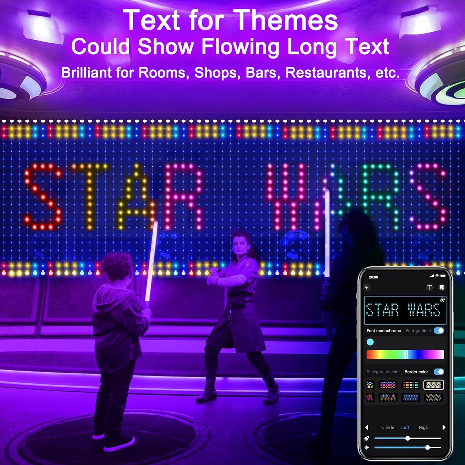 Luces de Cortina Inteligentes Weecrestar 2x2m LED RGBIP65