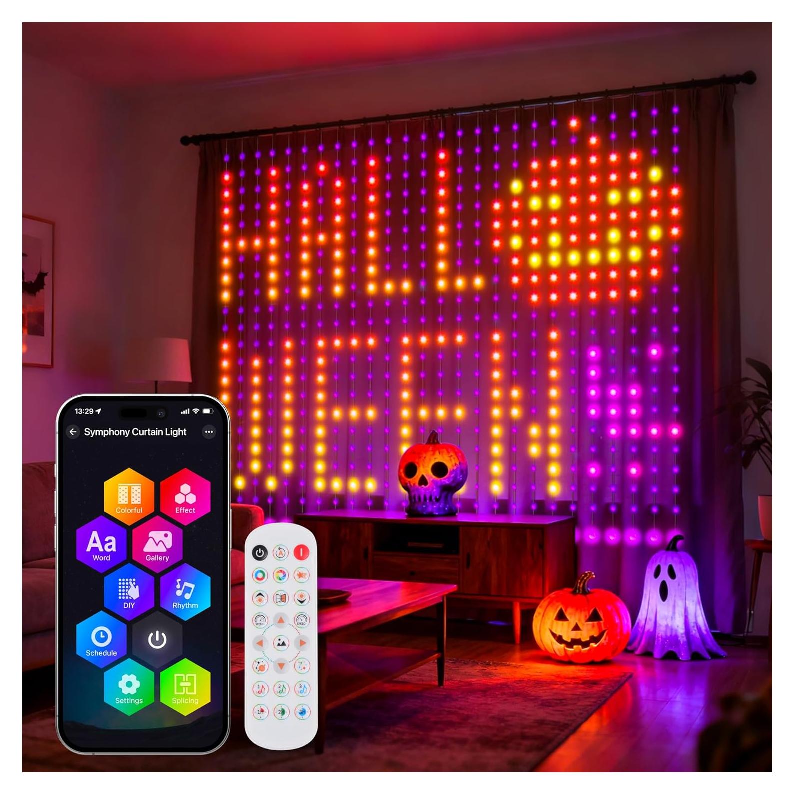 Luces de Cortina LED Inteligentes 1x1m 400 LEDs RGBIC