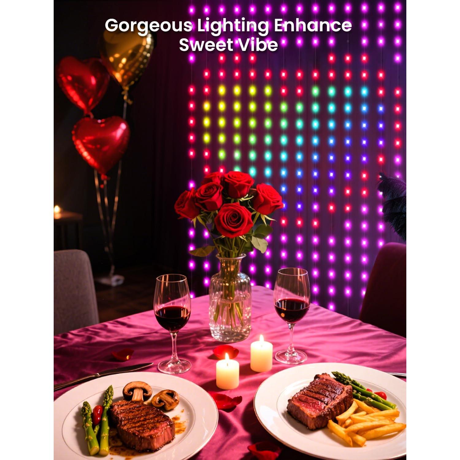 Luces de Cortina LED Inteligentes 1x1m 400 LEDs RGBIC