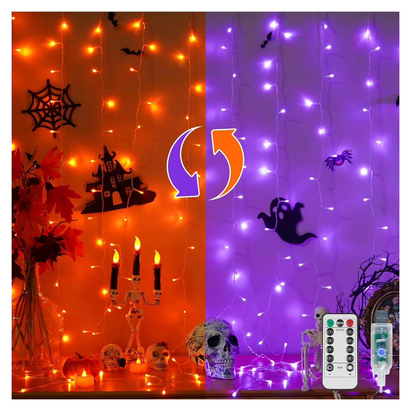 Luces de Cortina SUDDUS 200 LED USB Halloween 2 Colores