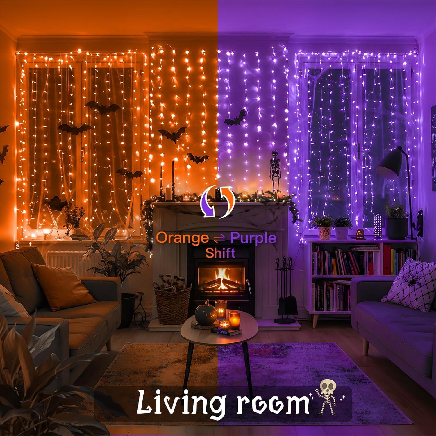 Luces de Cortina SUDDUS 200 LED USB Halloween 2 Colores