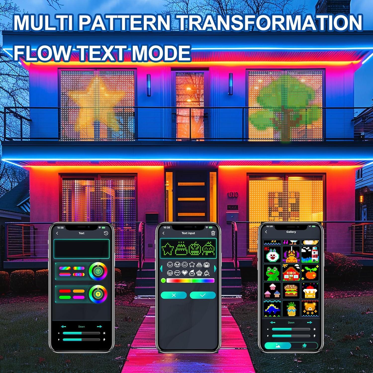 Luces de Cortina Inteligentes HXWEIYE 400LEDs 2m x 2m USB Multicolor