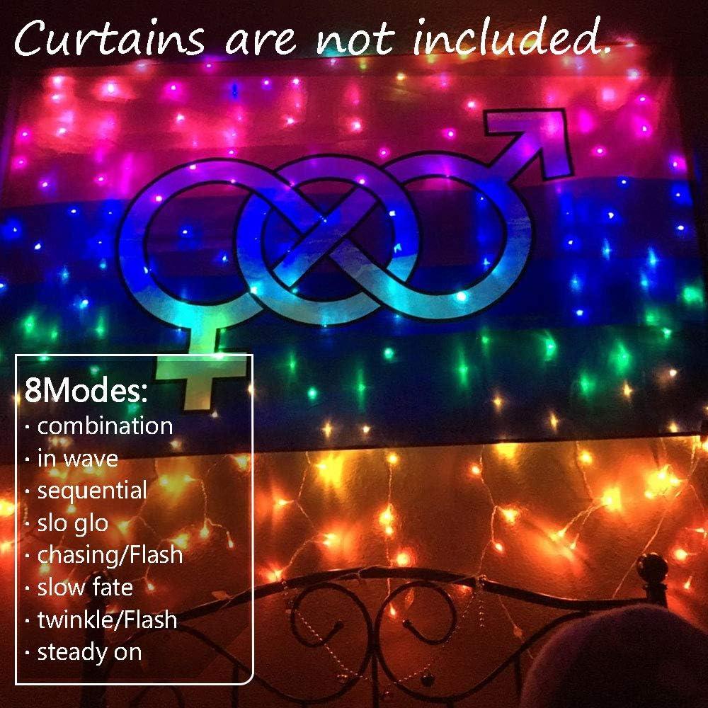 Luces de Cortina LED Greenke 2.04x1.52m 8 Modos Multicolor