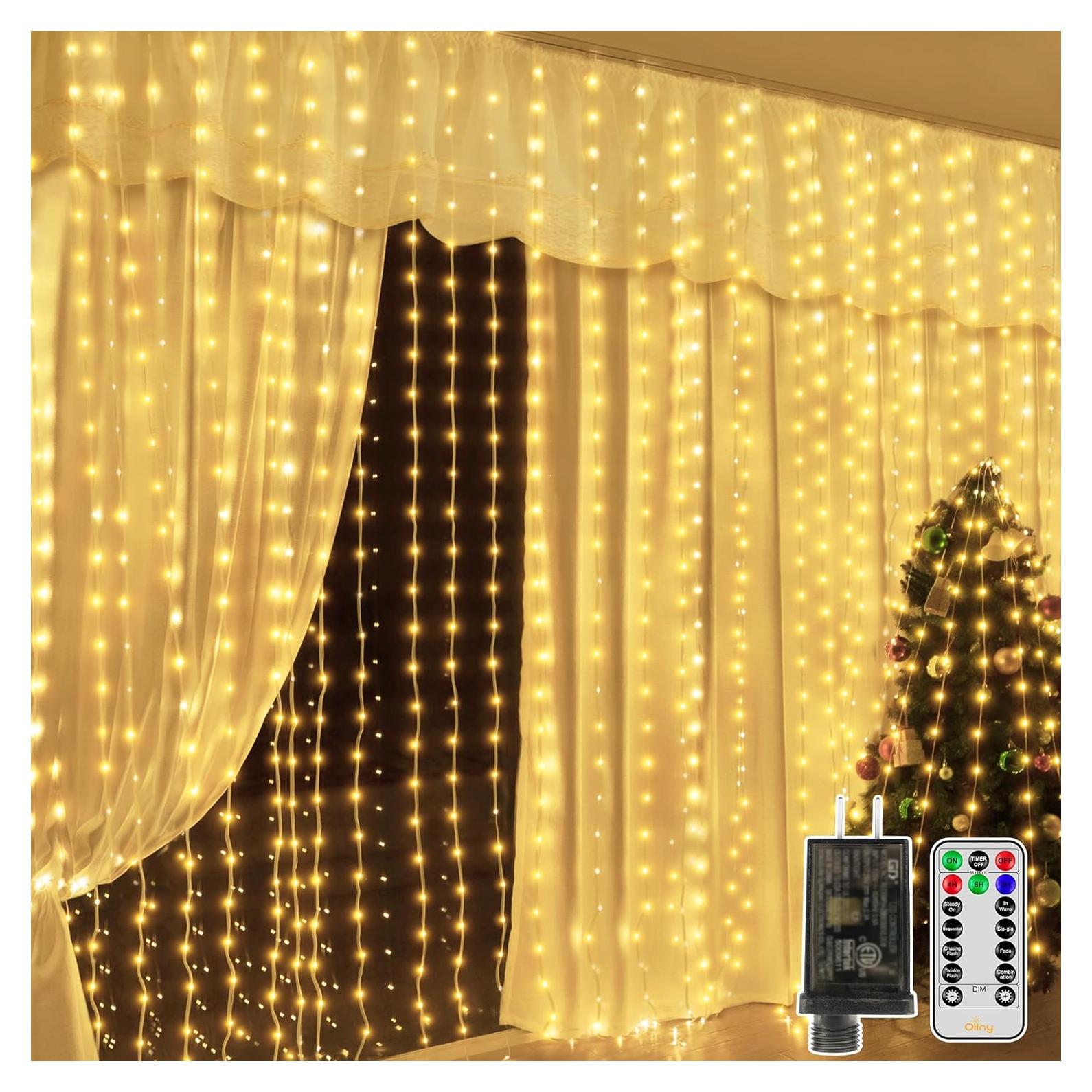 Luces de Cortina Ollny 600LED 6m x 3m IP67 con Control Remoto