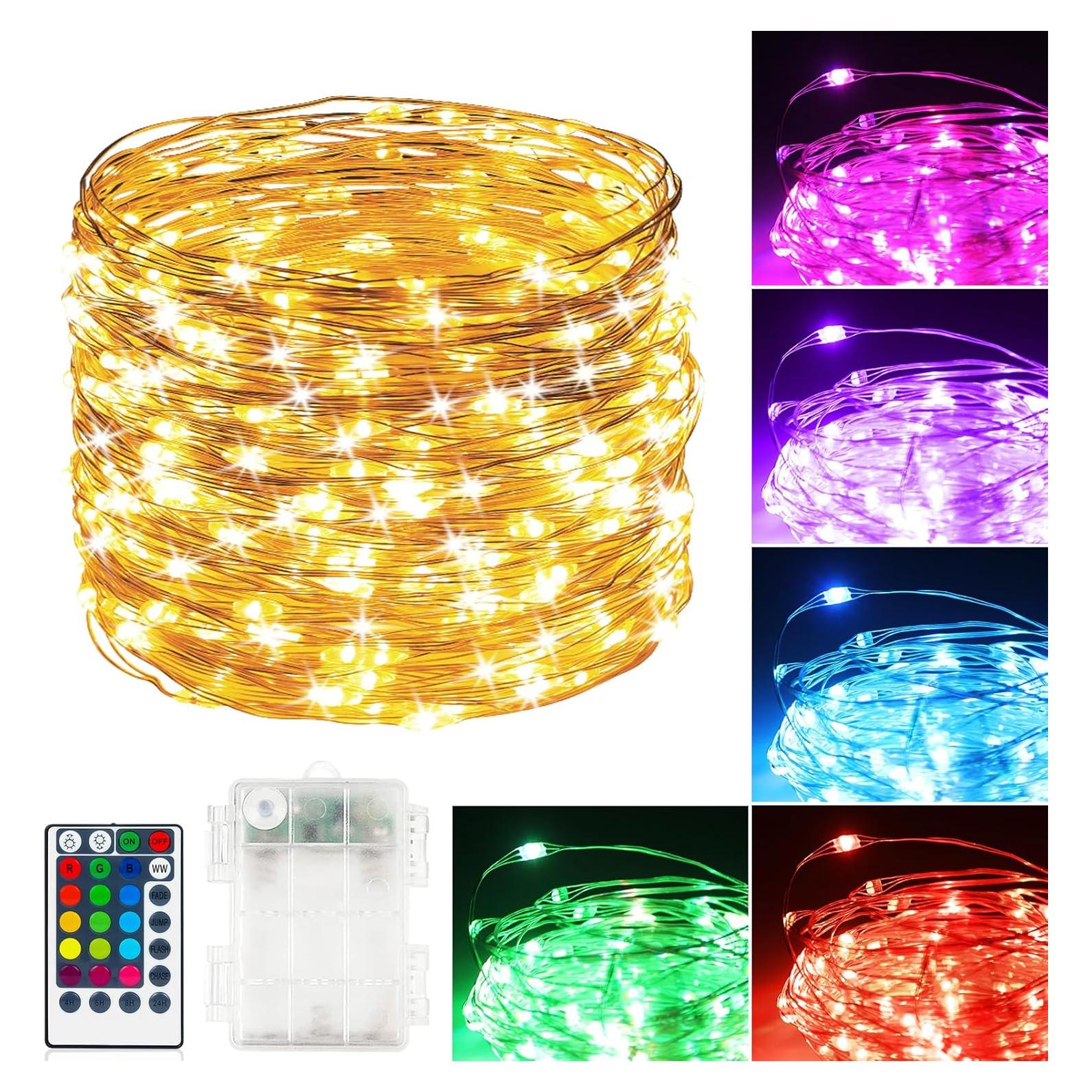 Cadena de Luces LED RGB 12m Hoofun con Control Remoto