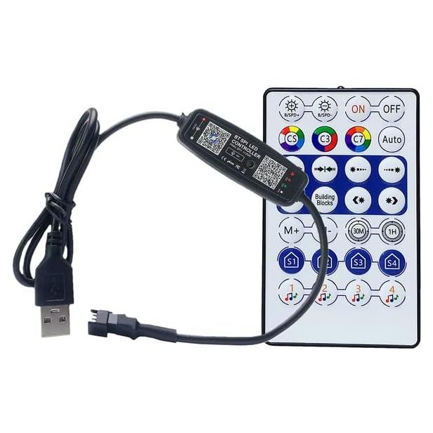Controlador Bluetooth USB Cleiscry 5V para Tira LED RGB con Control Remoto