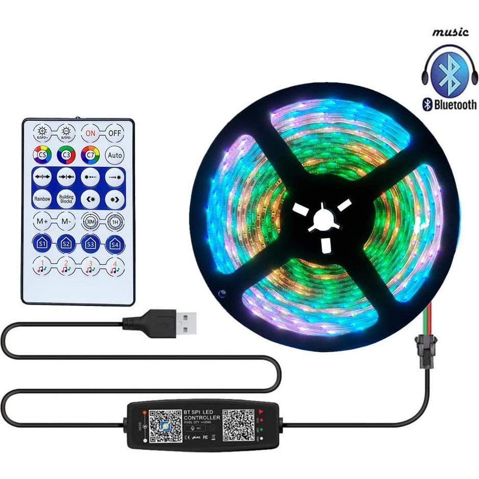 Controlador Bluetooth USB Cleiscry 5V para Tira LED RGB con Control Remoto