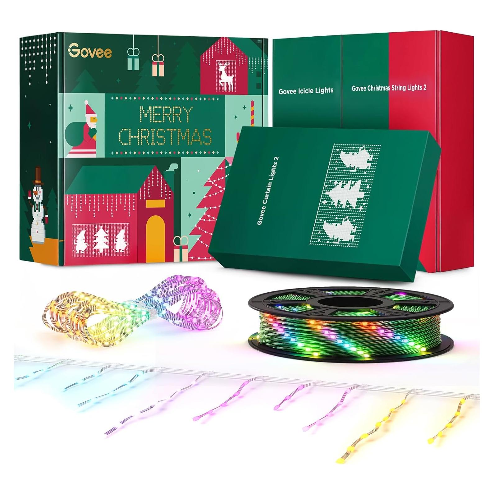 Juego de Luces LED Govee Navidad RGBIC, 3 Tipos, 10.06 m