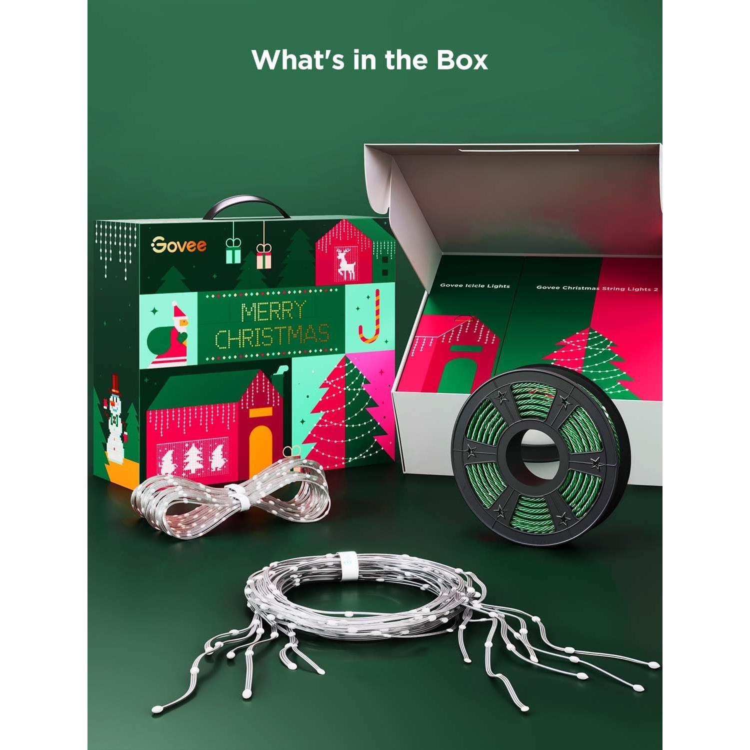 Juego de Luces LED Govee Navidad RGBIC, 3 Tipos, 10.06 m