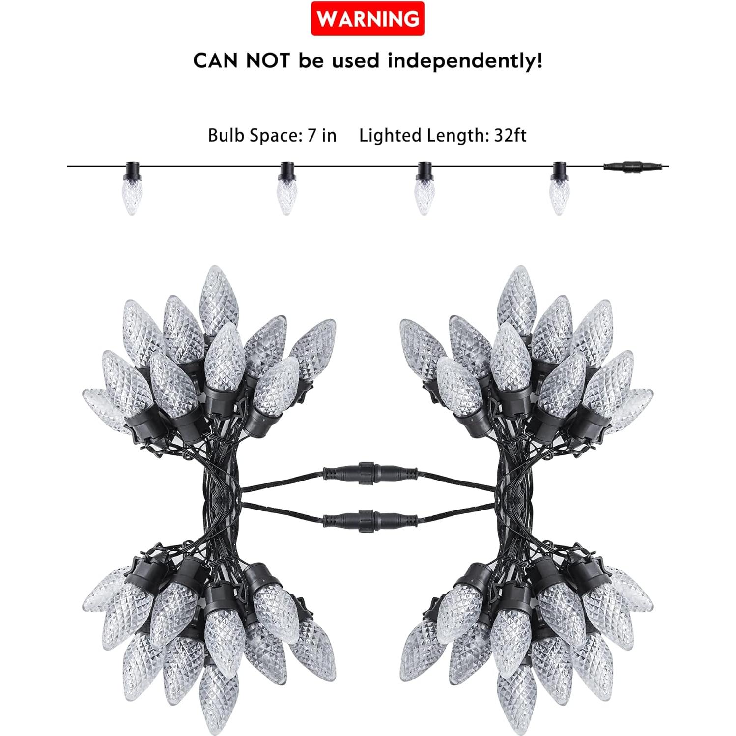 Luces de Navidad LED C9 Brightown 4.88m 25 bombillas fresa