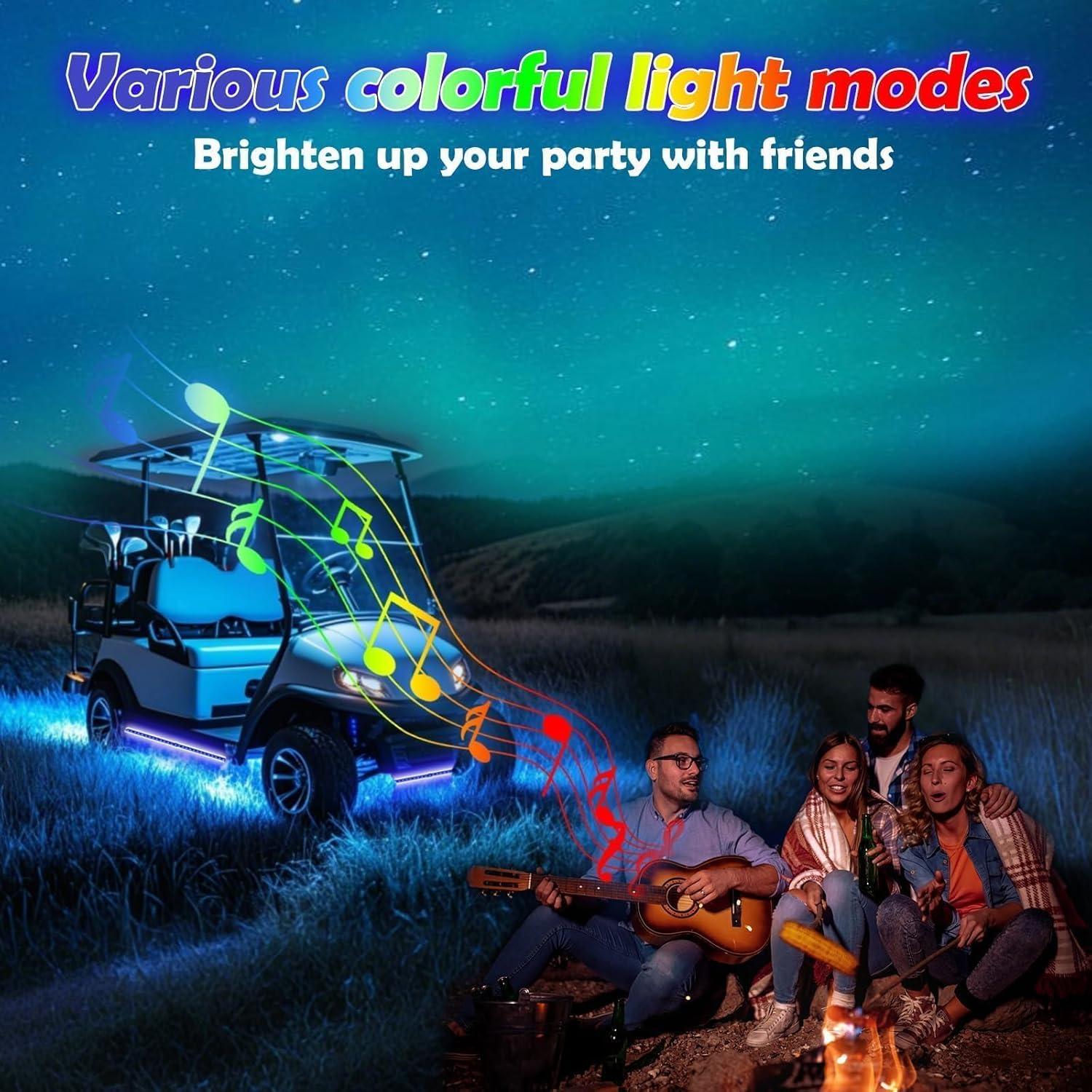 Kit de Luces LED RIZINKART Underglow para Carrito de Golf 12V-80V