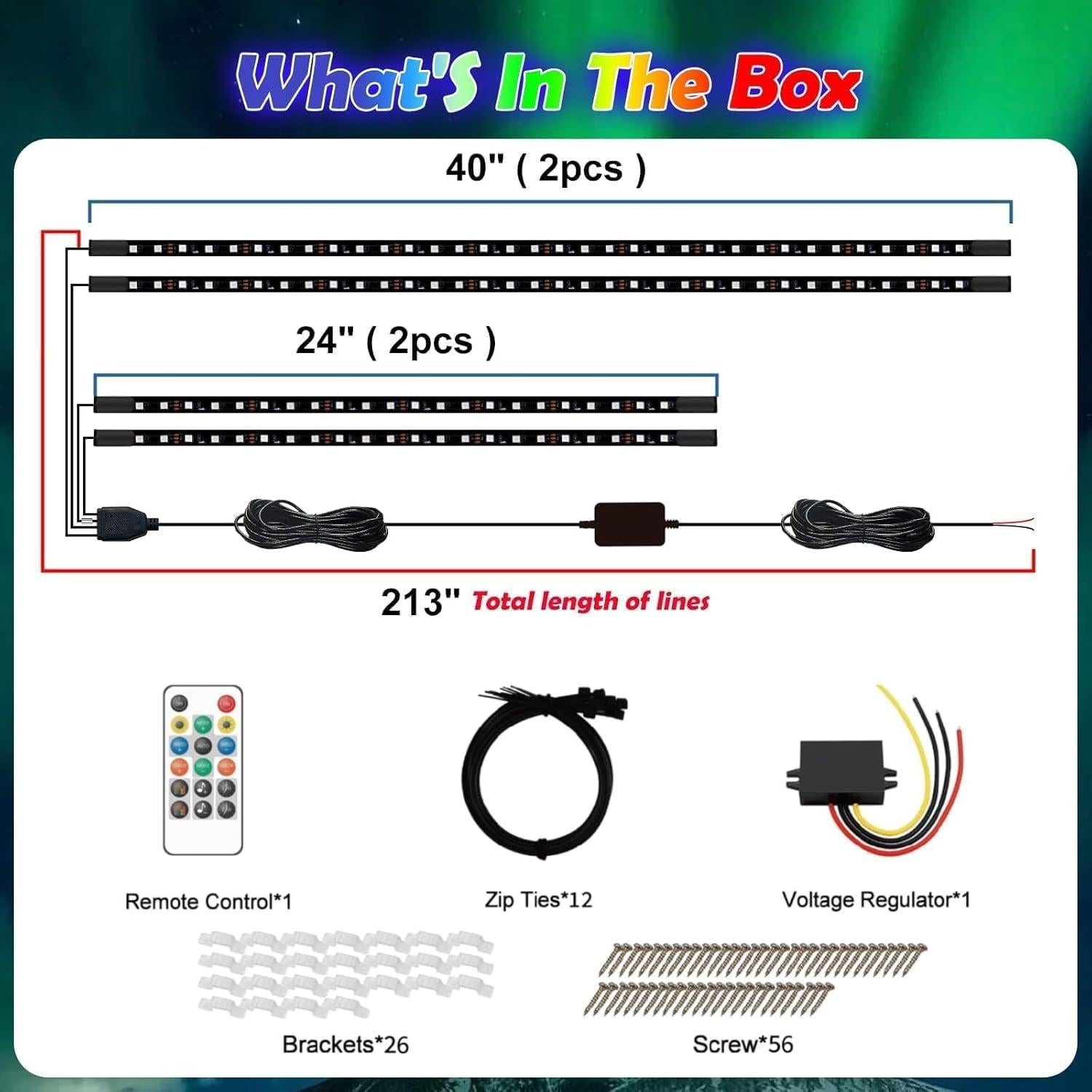 Kit de Luces LED RIZINKART Underglow para Carrito de Golf 12V-80V