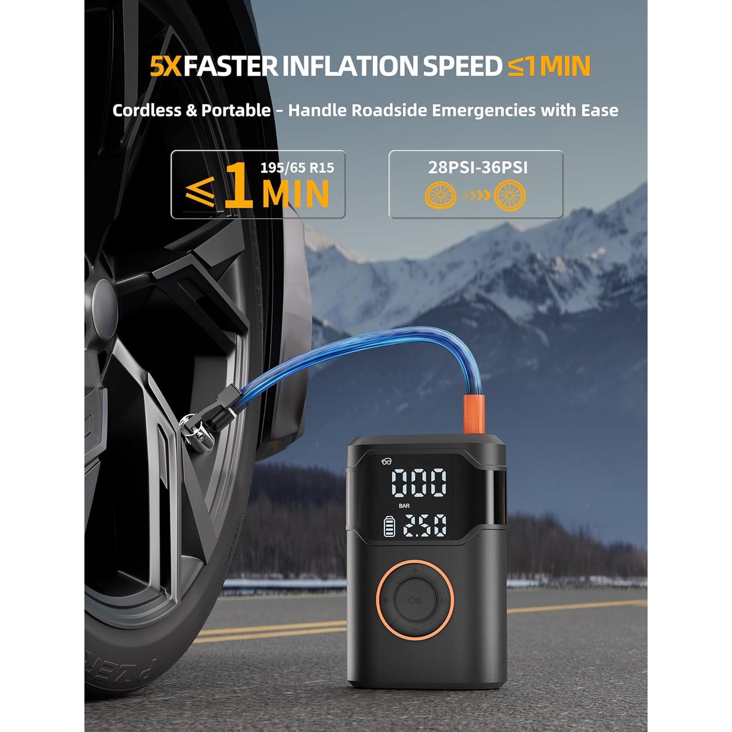 Compresor de Aire Portátil UZNY D03 150 PSI Bomba Inalámbrica