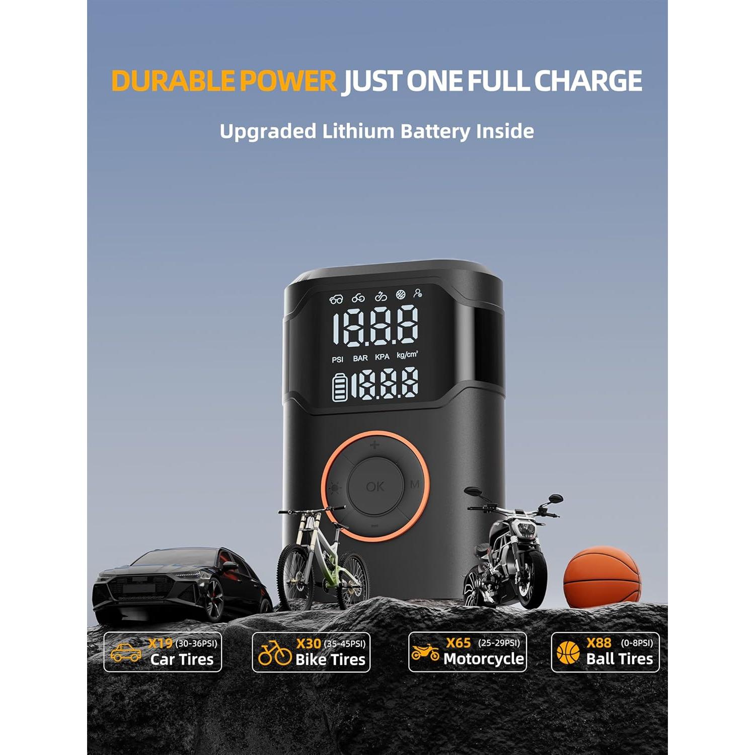 Compresor de Aire Portátil UZNY D03 150 PSI Bomba Inalámbrica