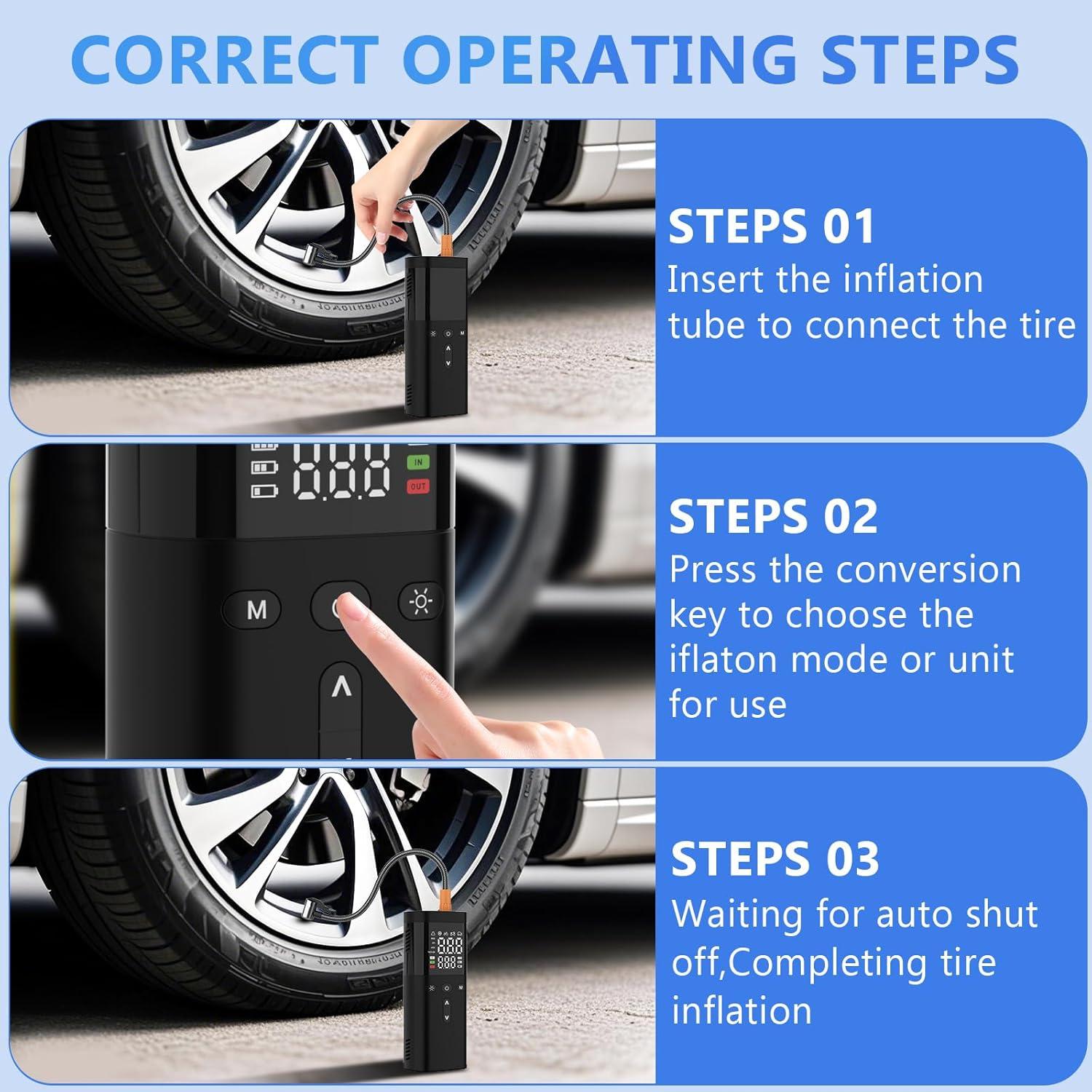 Compresor de Aire Portátil FNKJGS 150 PSI con Manómetro Digital