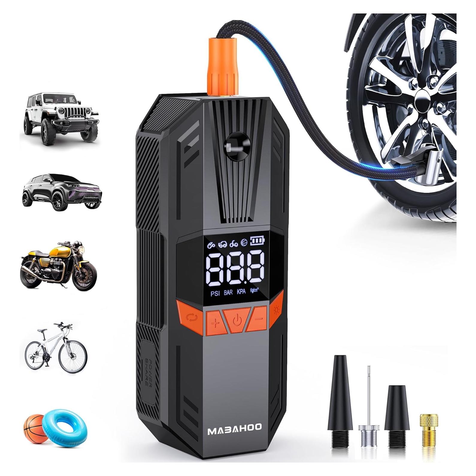 Compresor de Aire Portátil Mabahoo 150 PSI con Medidor LCD