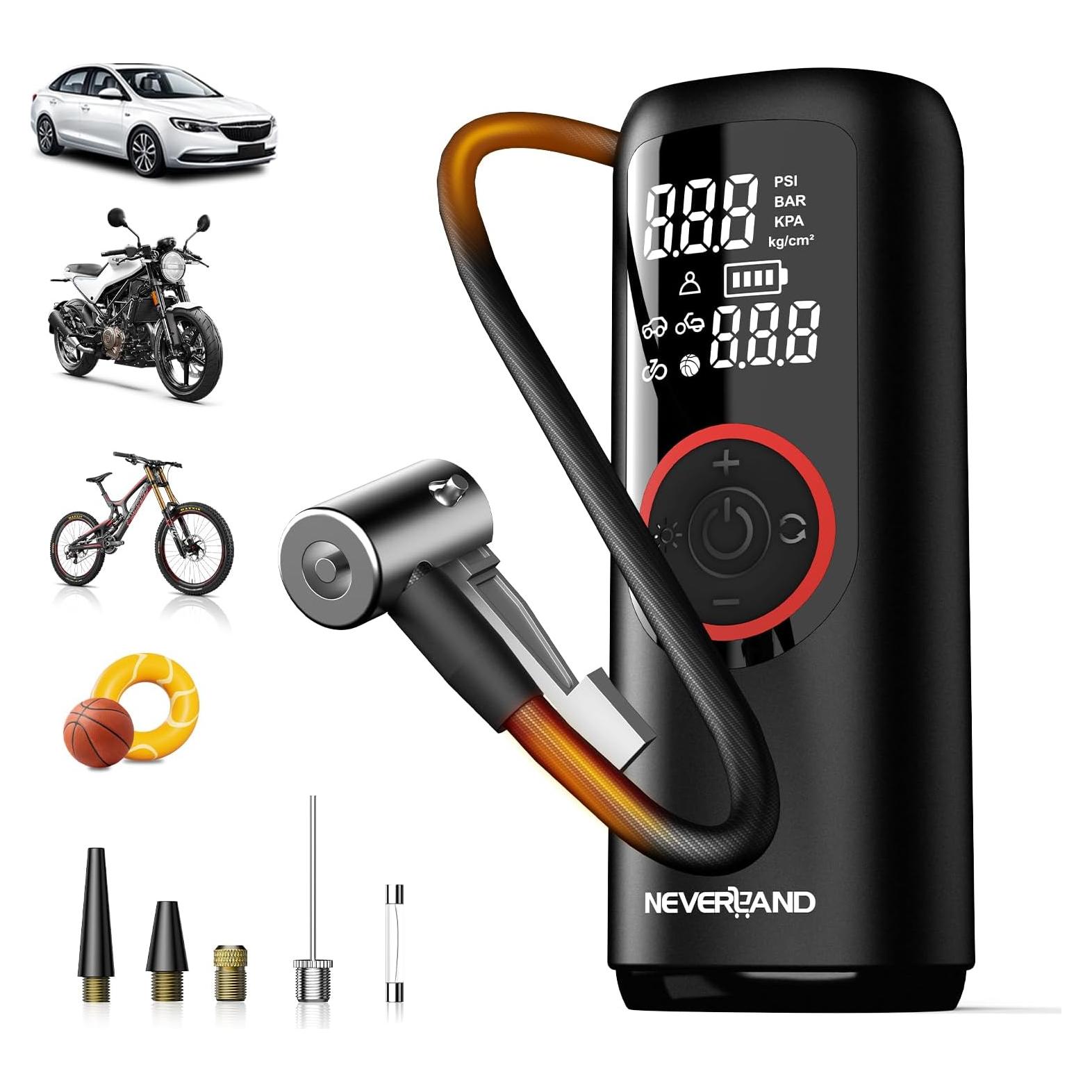 Compresor de Aire Portátil NEVERLAND 150 PSI 20000mAh Rojo