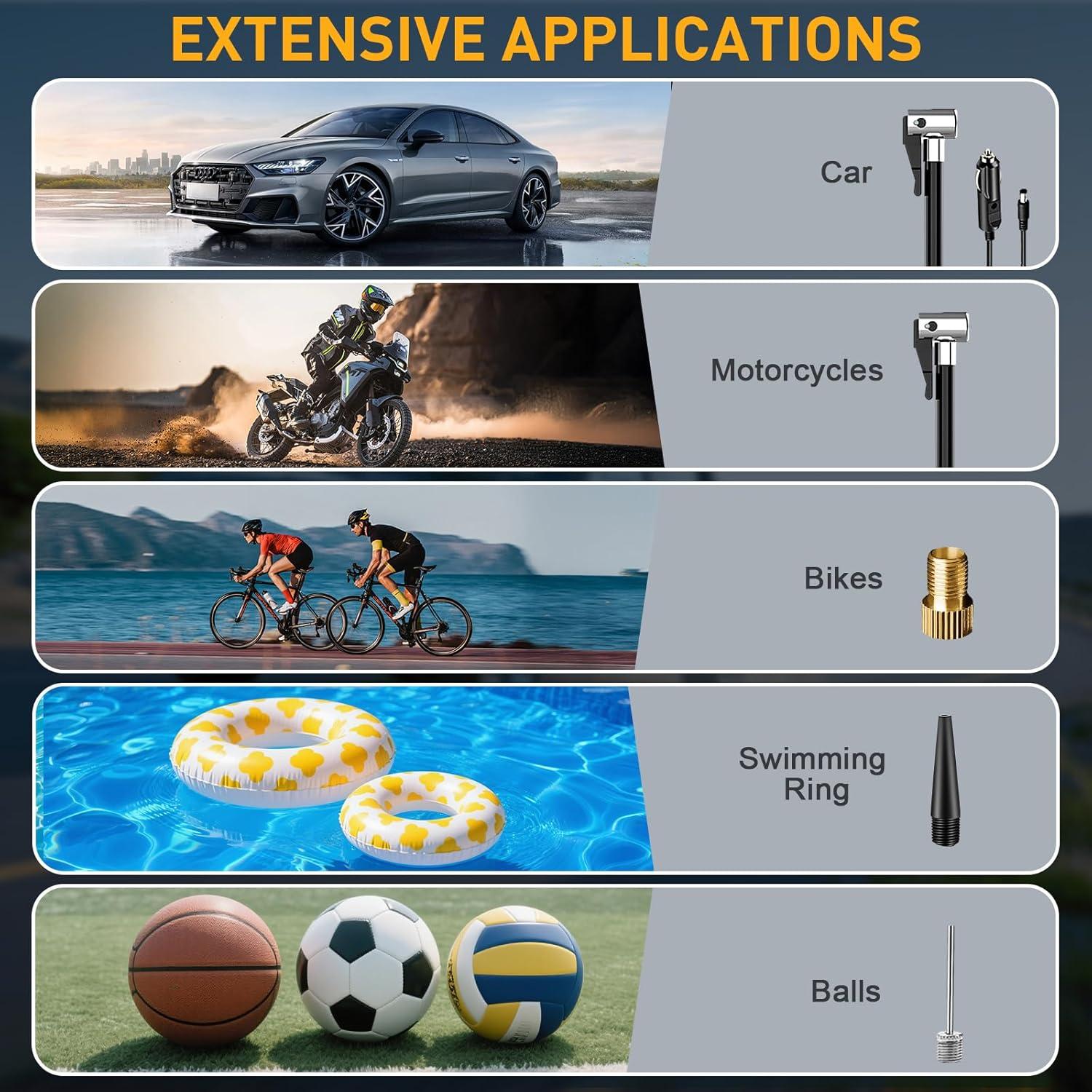 Compresor de Aire Portátil ZOPOM 8009 12V con Manómetro Digital