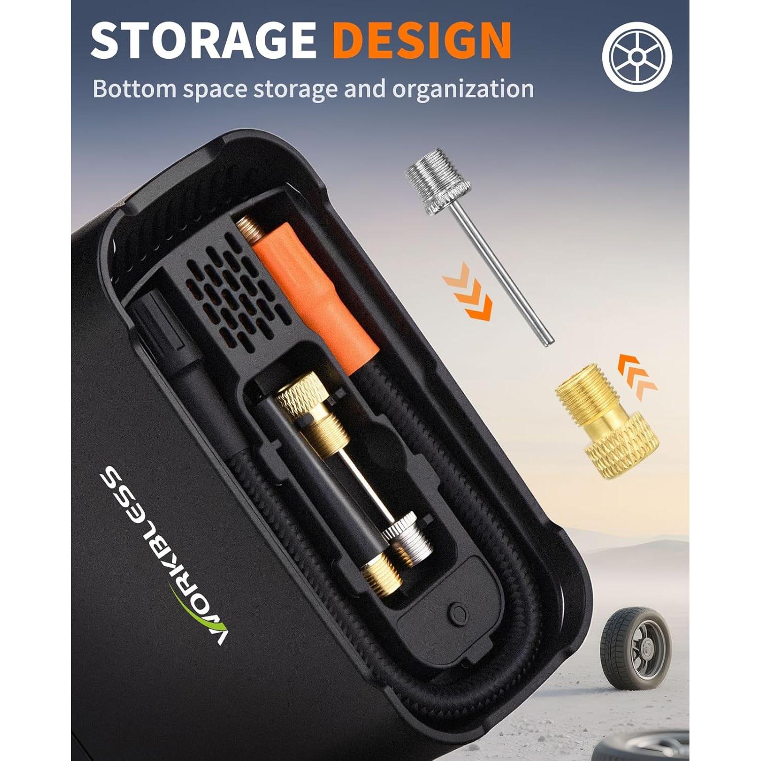 Compresor de Aire Portátil WorkBless 150 PSI con Pantalla LCD