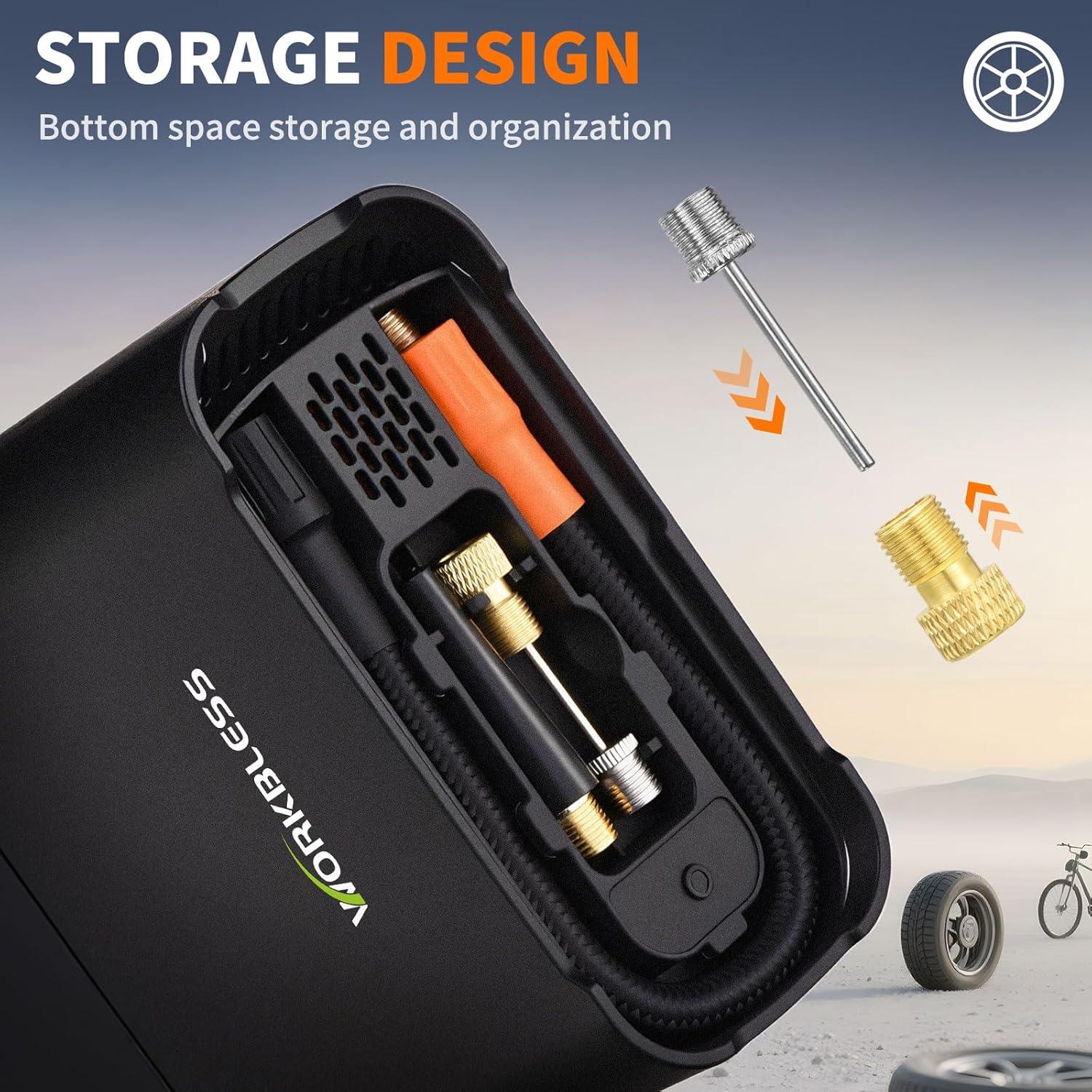 Compresor de Aire Portátil WorkBless 150 PSI con Pantalla LCD