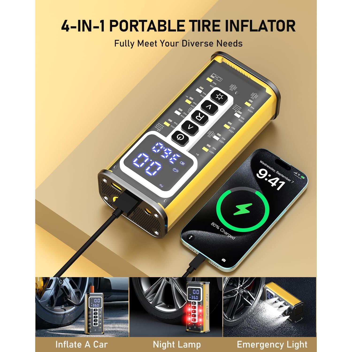 Compresor de Aire Portátil Teffim XM-8017 150 PSI 40L/min