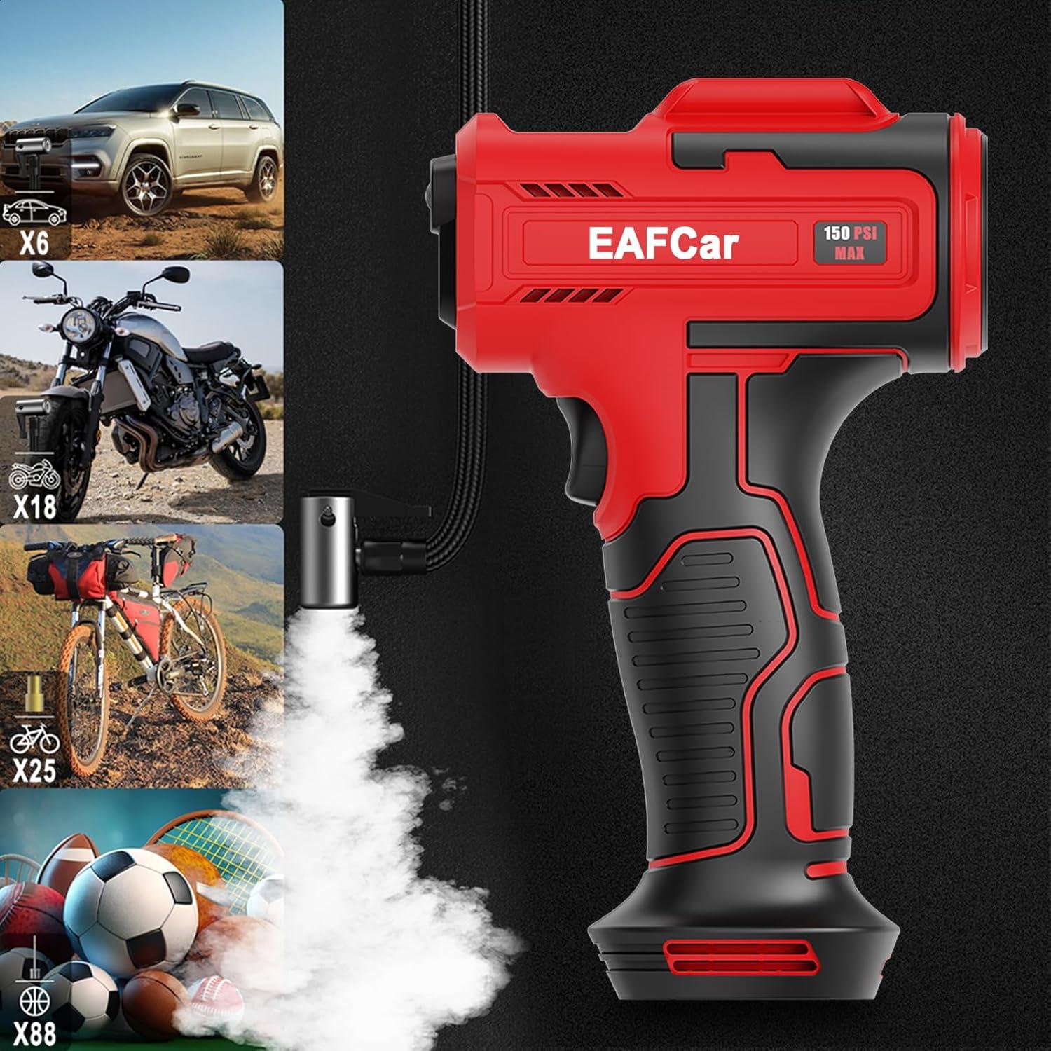 Compresor de Aire Portátil EAFCar 5622, 150 PSI, Batería