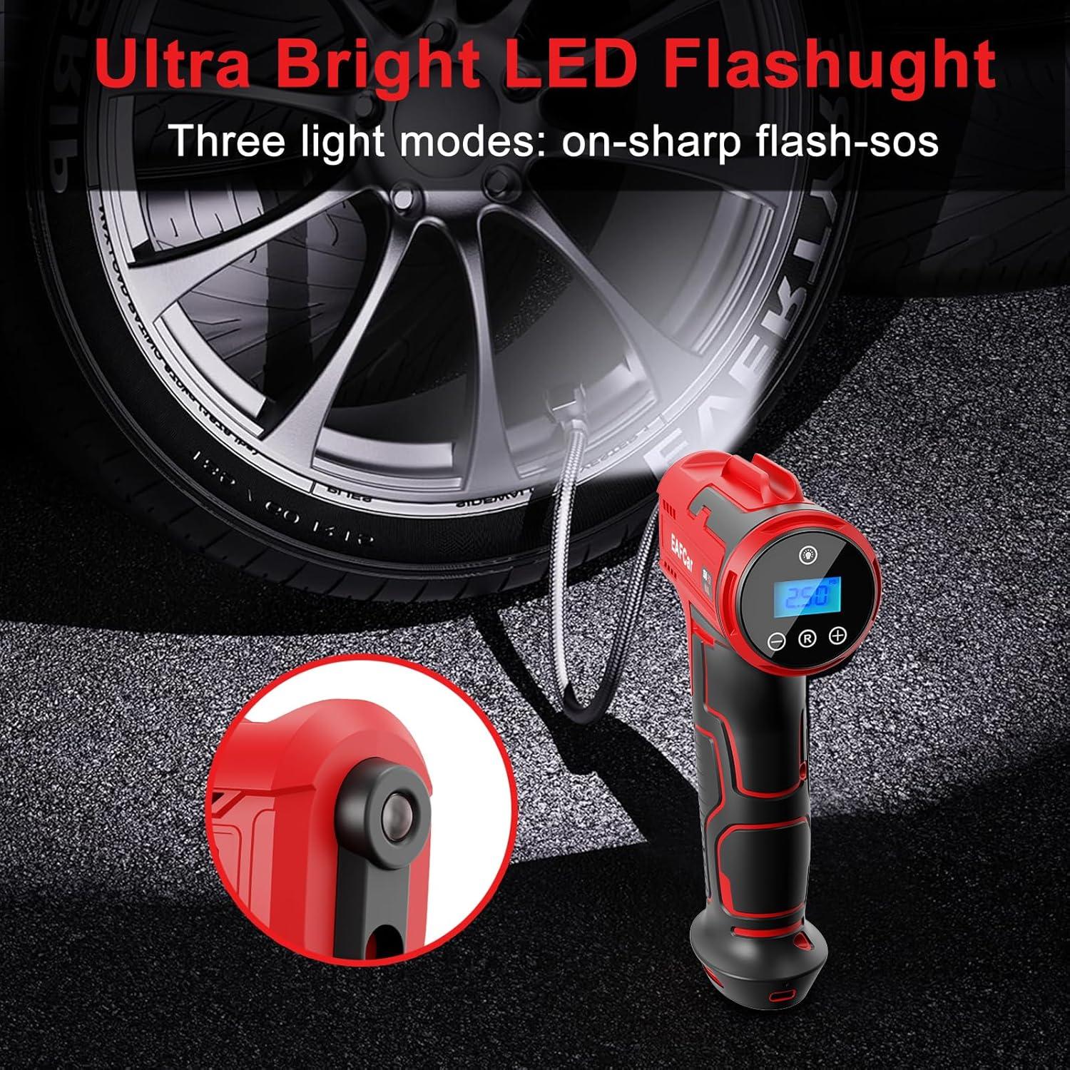 Compresor de Aire Portátil EAFCar 5622, 150 PSI, Batería