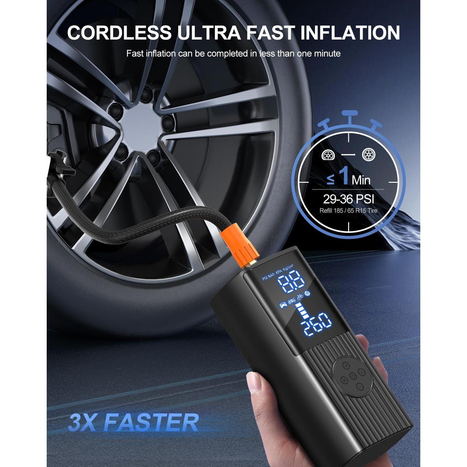 Compresor de Aire Portátil Hafuloky P014 180 PSI 36L/min