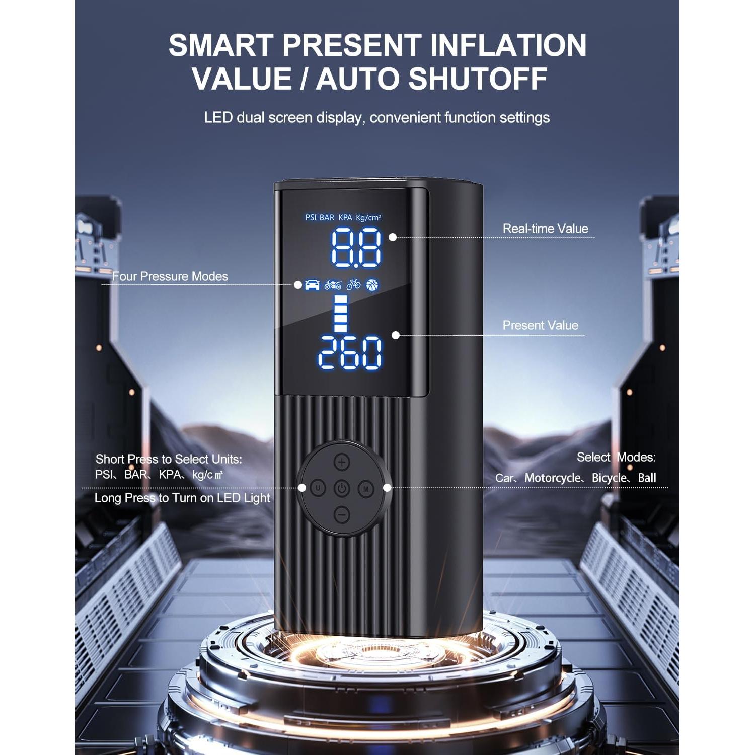 Compresor de Aire Portátil Hafuloky P014 180 PSI 36L/min