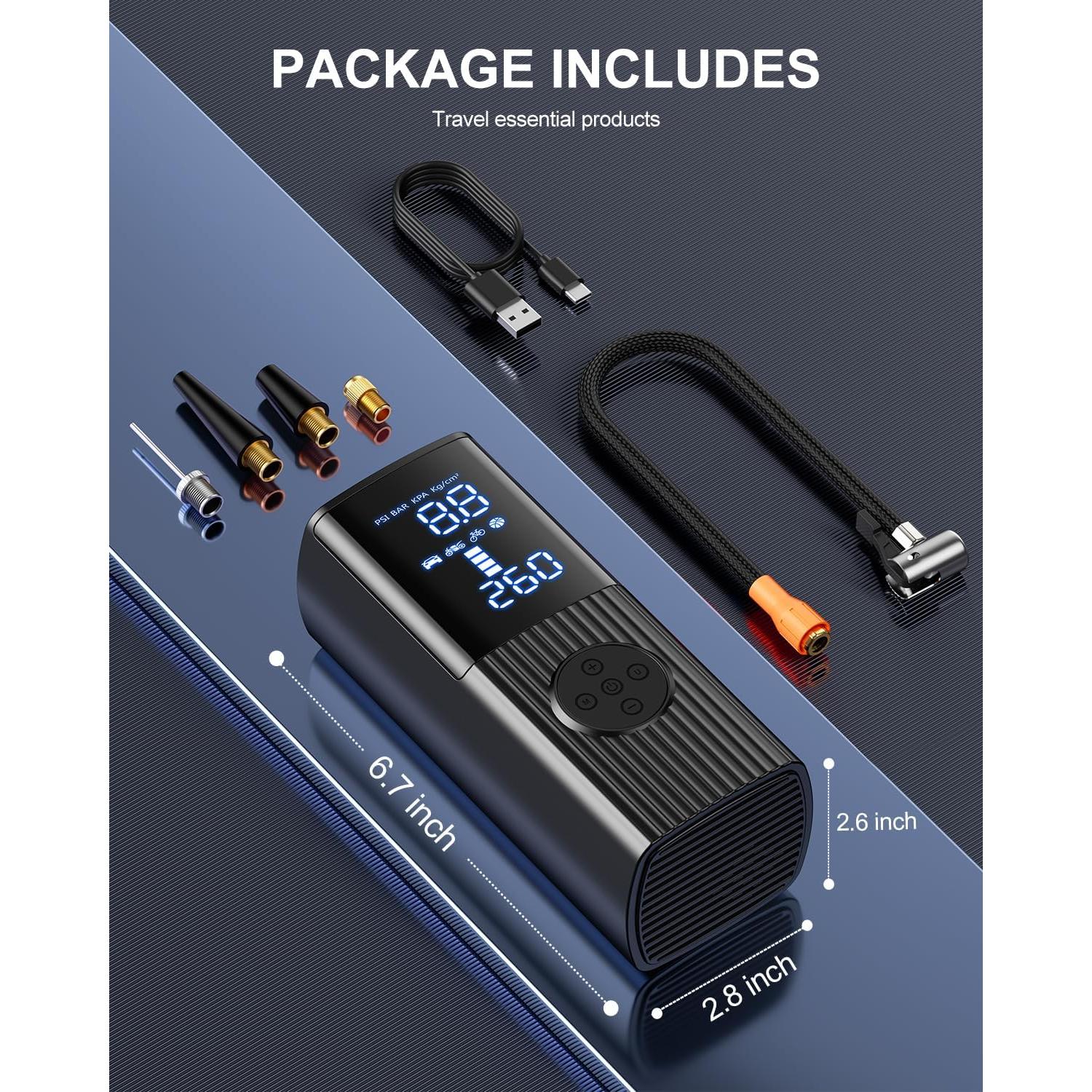 Compresor de Aire Portátil Hafuloky P014 180 PSI 36L/min