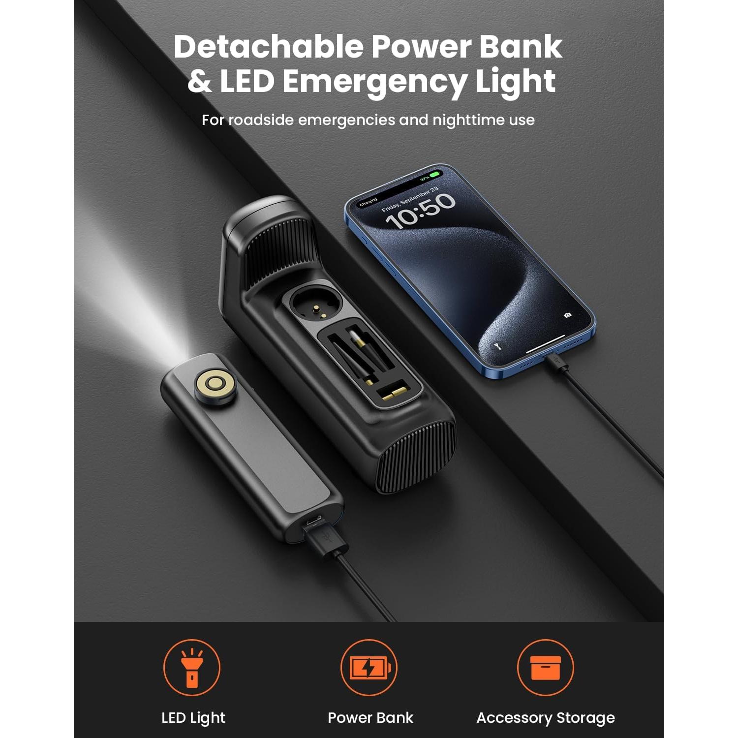 Compresor de Aire Portátil BANKKY EK30101 150PSI 7800mAh