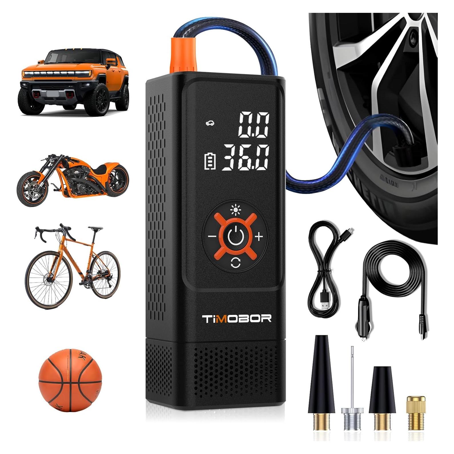 Compresor de Aire Portátil Timobor 150 PSI para Auto y Bicicleta