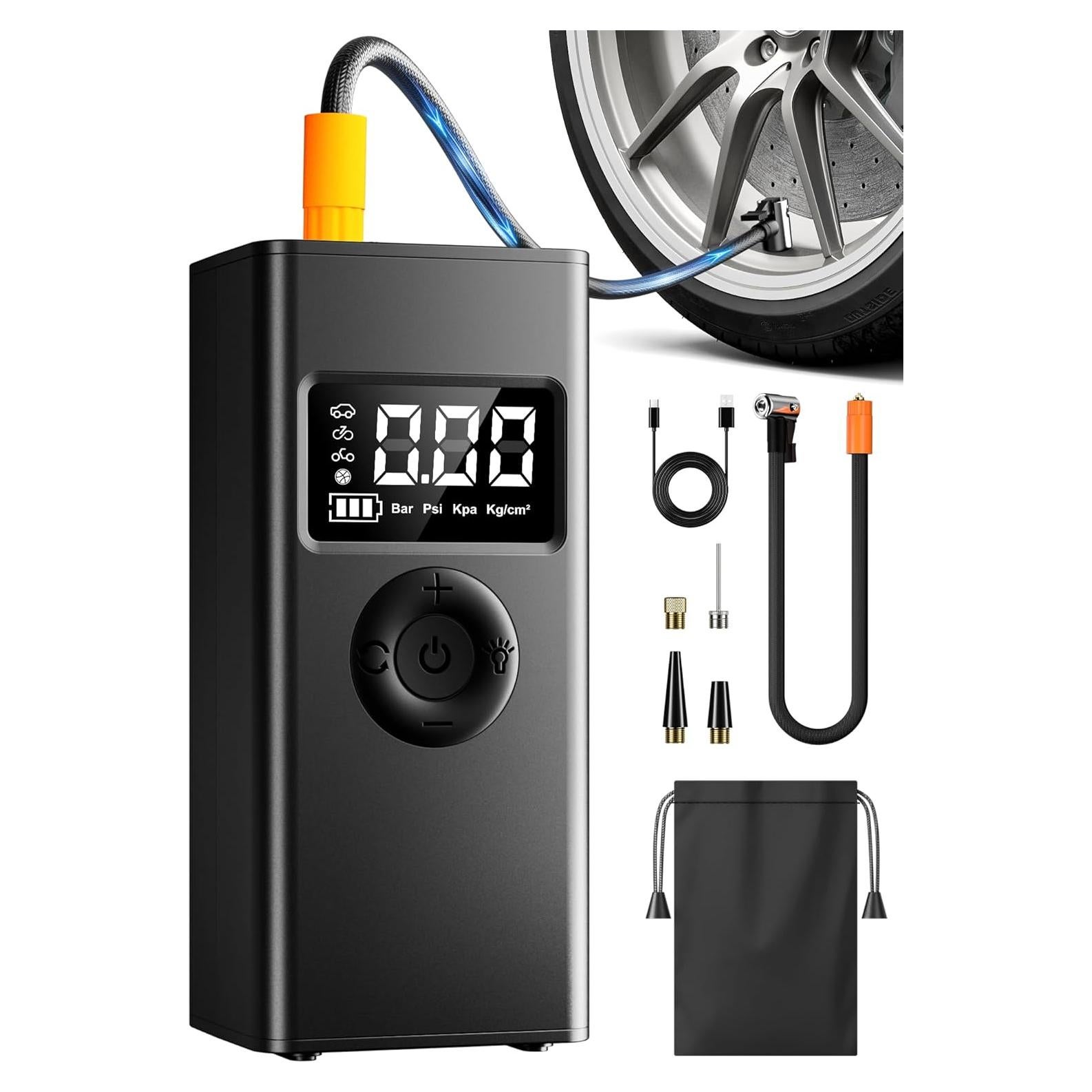 Compresor de Aire Portátil Cakur ZD-01A 160 PSI con Manómetro