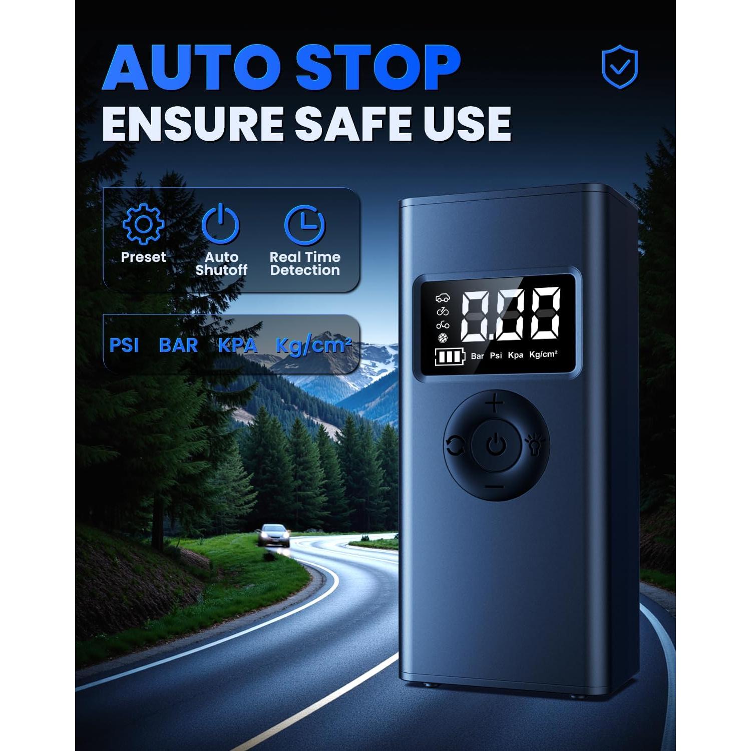 Compresor de Aire Portátil Cakur ZD-01A 160 PSI con Manómetro