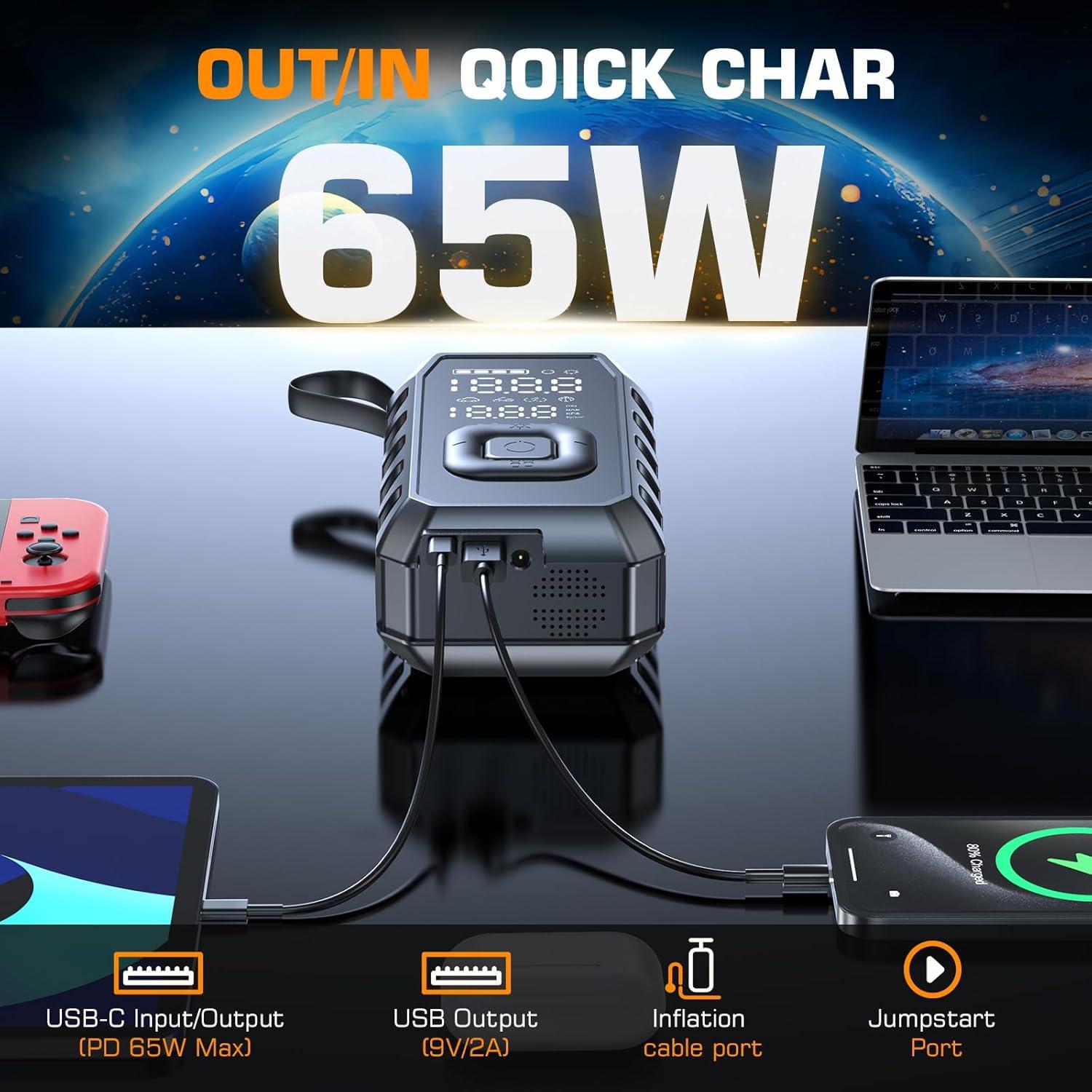 Compresor de Aire Portátil Imptweha PQ225 180PSI Batería 12000mAh